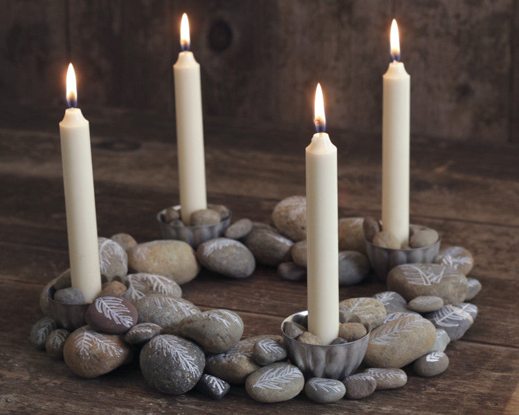 DIY Advent Wreath with Painted Rocks