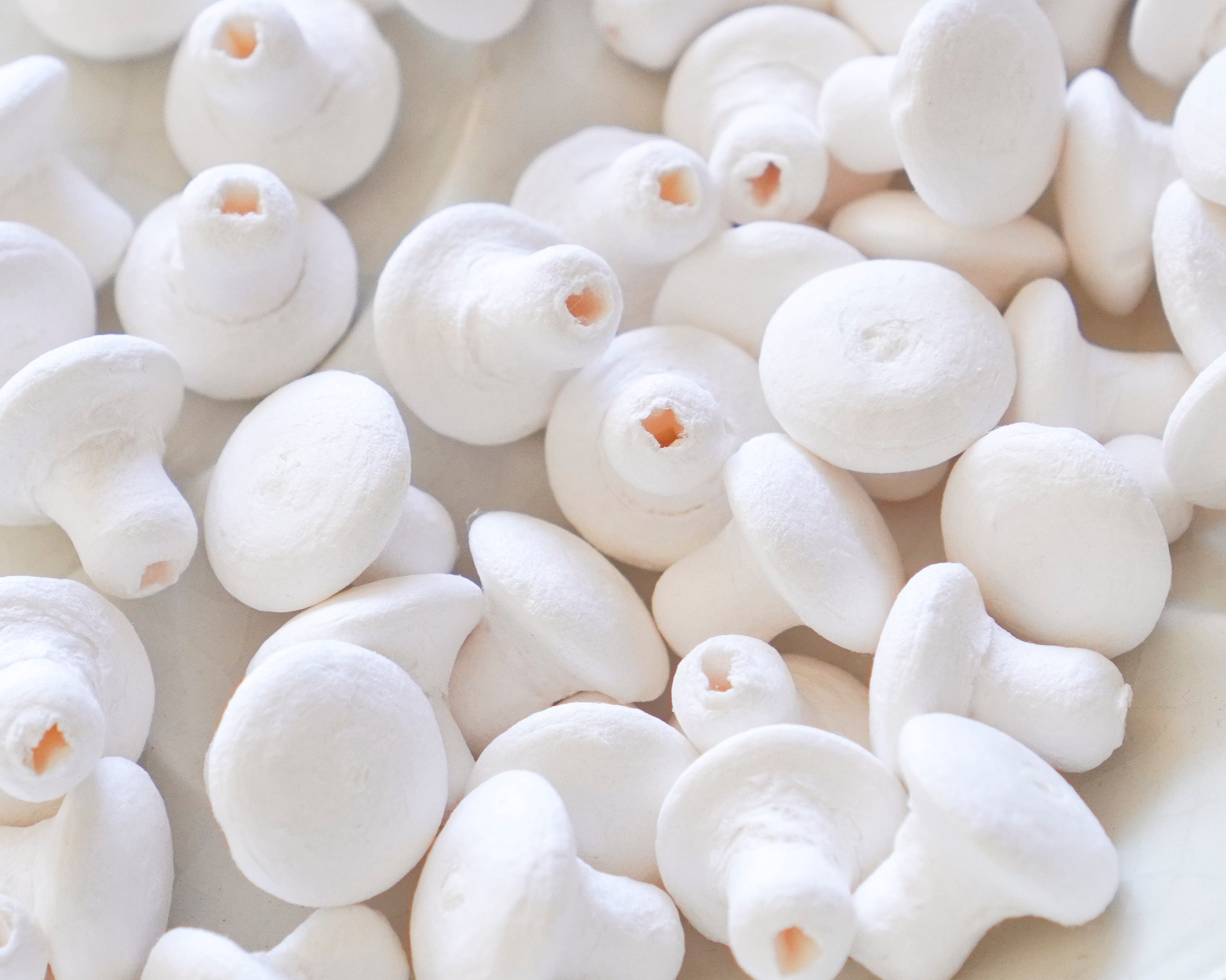 Small Craft Mushrooms - 14x16mm Spun Cotton Toadstools, 50 Pcs.