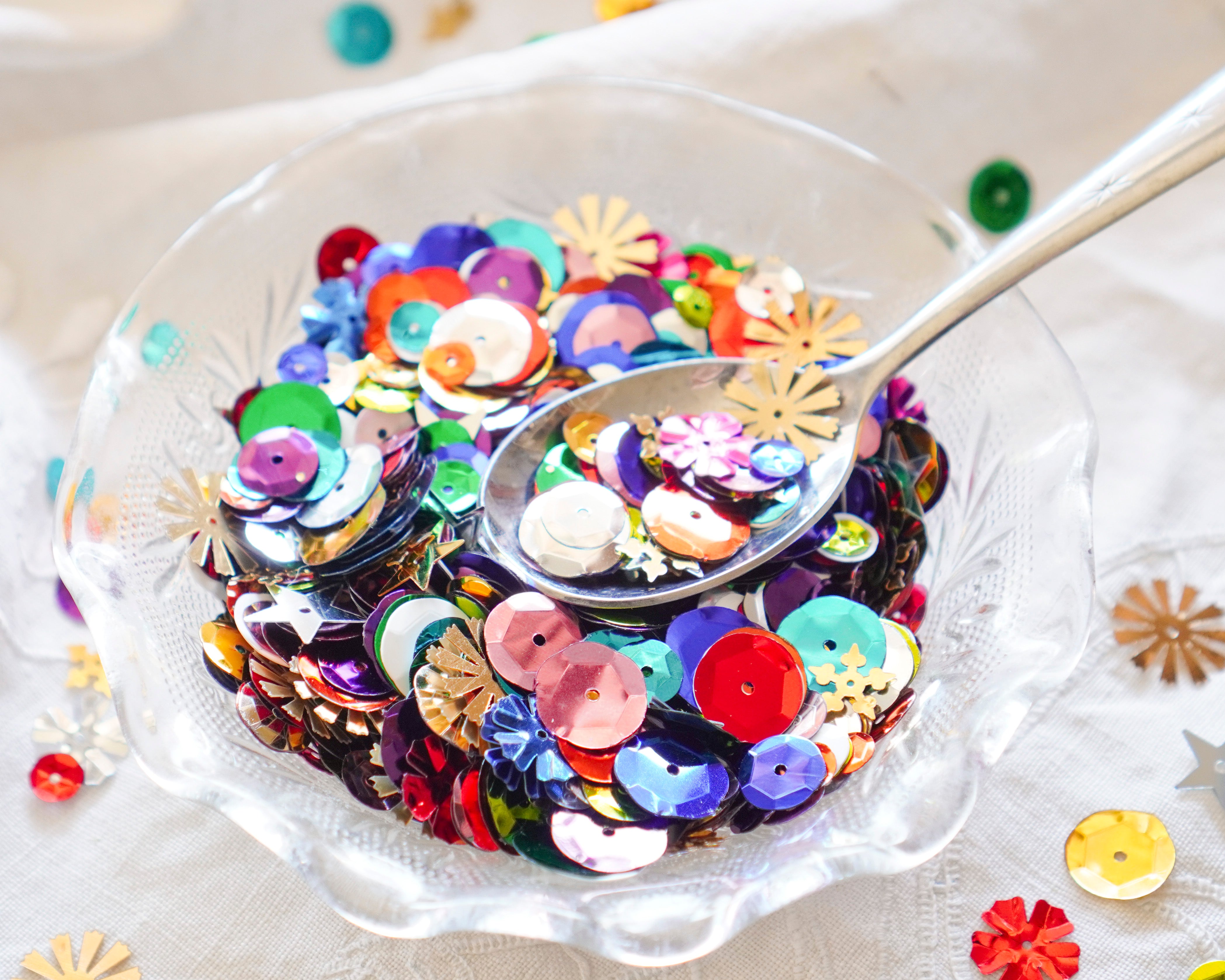 Retro Sequins and Spangles - Multi Color Novelty Mix, 1/2 Cup