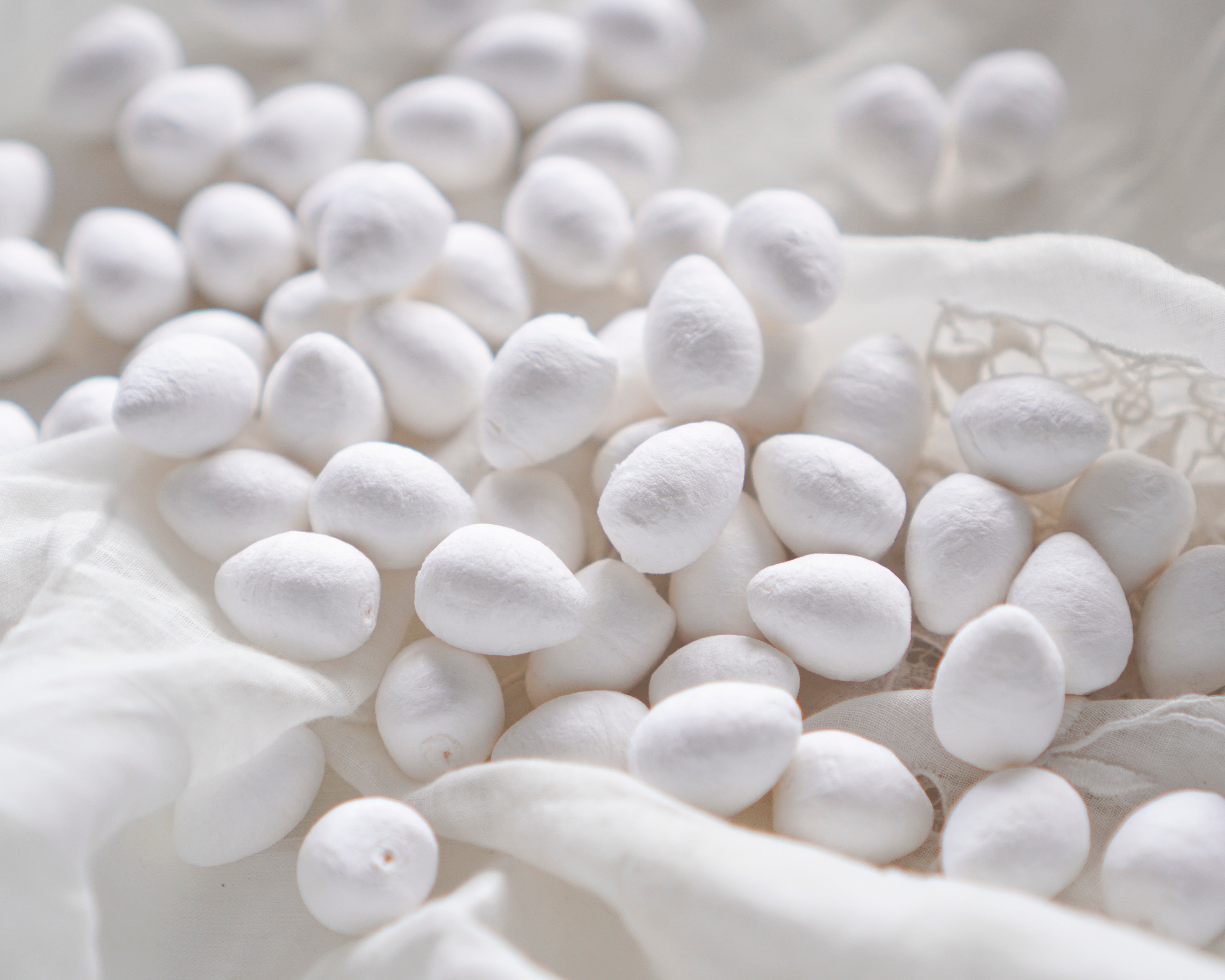20mm Spun Cotton Eggs, 50 Pcs.