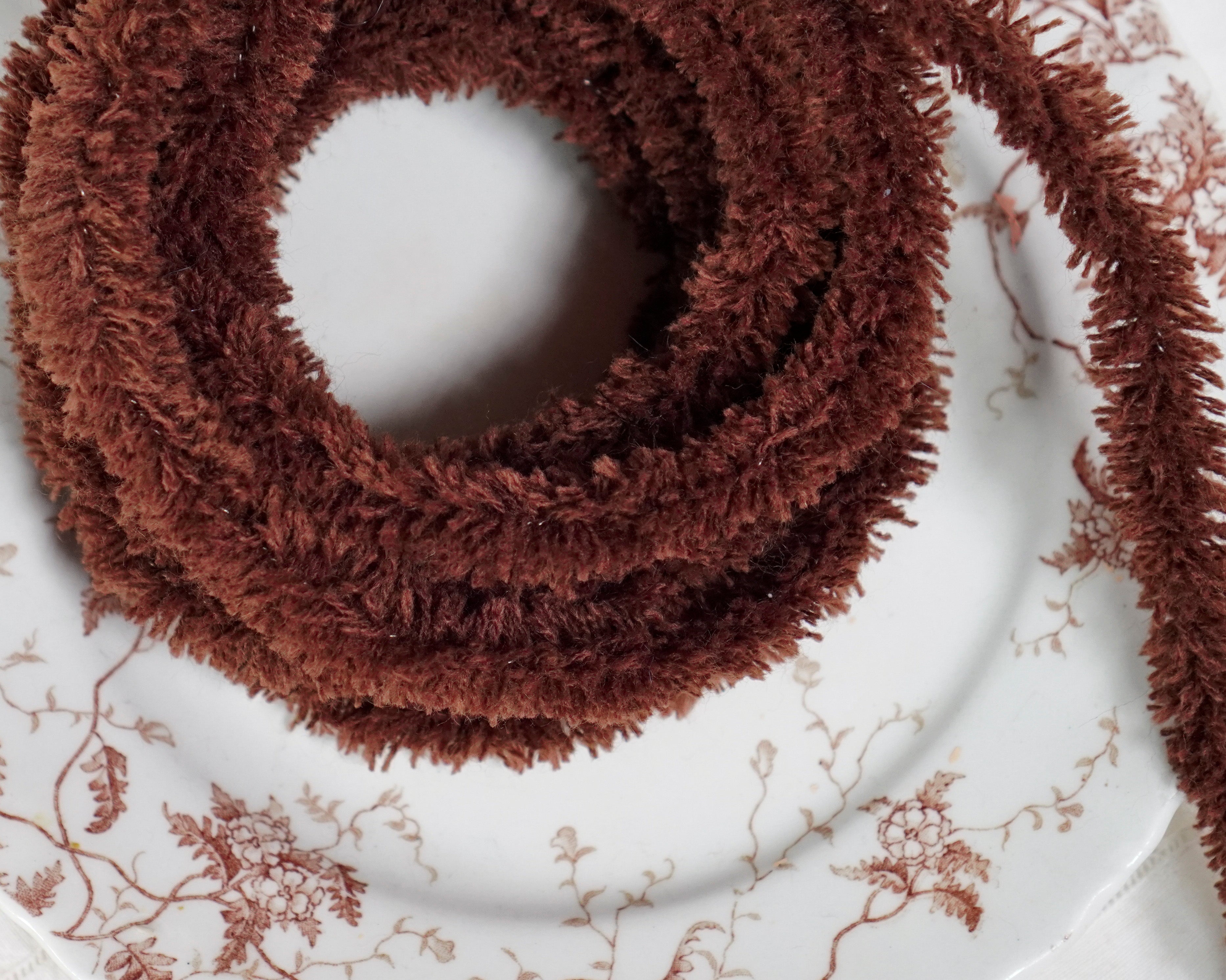 Wired Yarn Trim - Fluffy Brown Yarn Fur Craft Cord, 3 Yds.