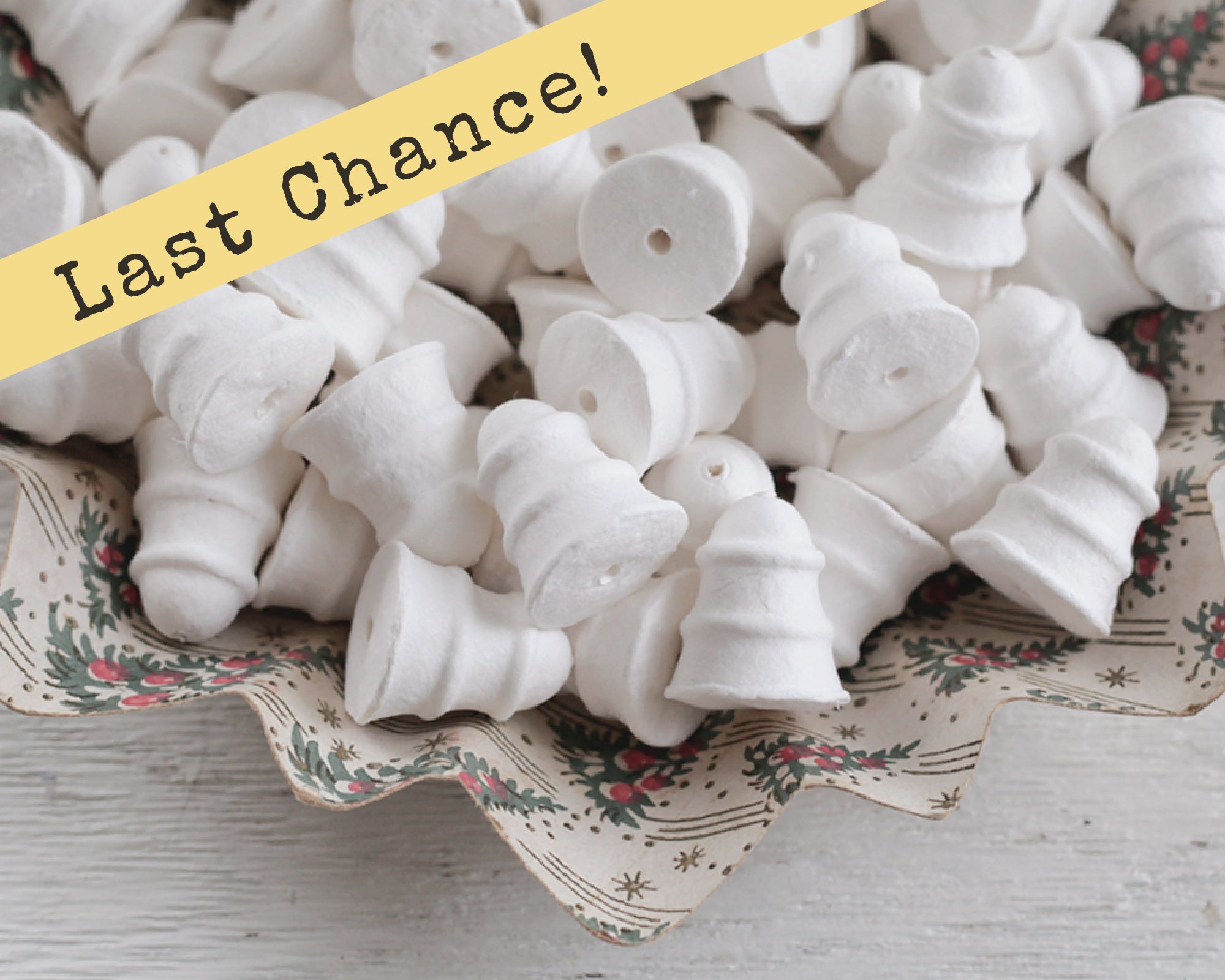 Spun Cotton Bells - 32mm Small Retro Striped Bell Craft Shapes, 12 Pcs.