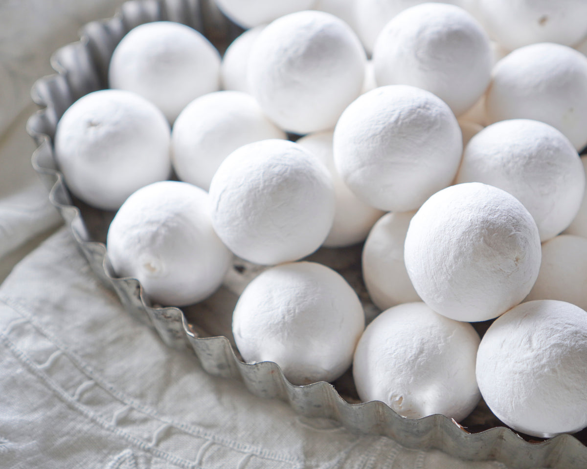 35mm Spun Cotton Balls, German Spun Cotton Craft Shapes, 12 Pcs.