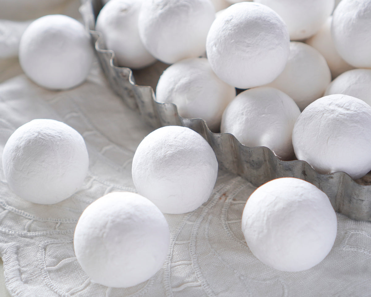 35mm Spun Cotton Balls, German Spun Cotton Craft Shapes, 12 Pcs.