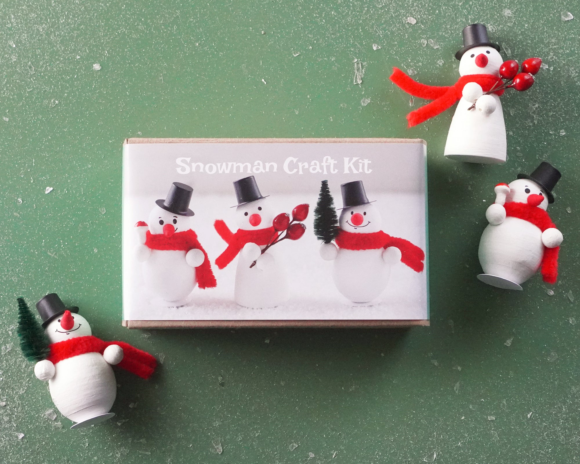 Snowman Craft Kit - DIY Spun Cotton Snowmen Christmas Decorations