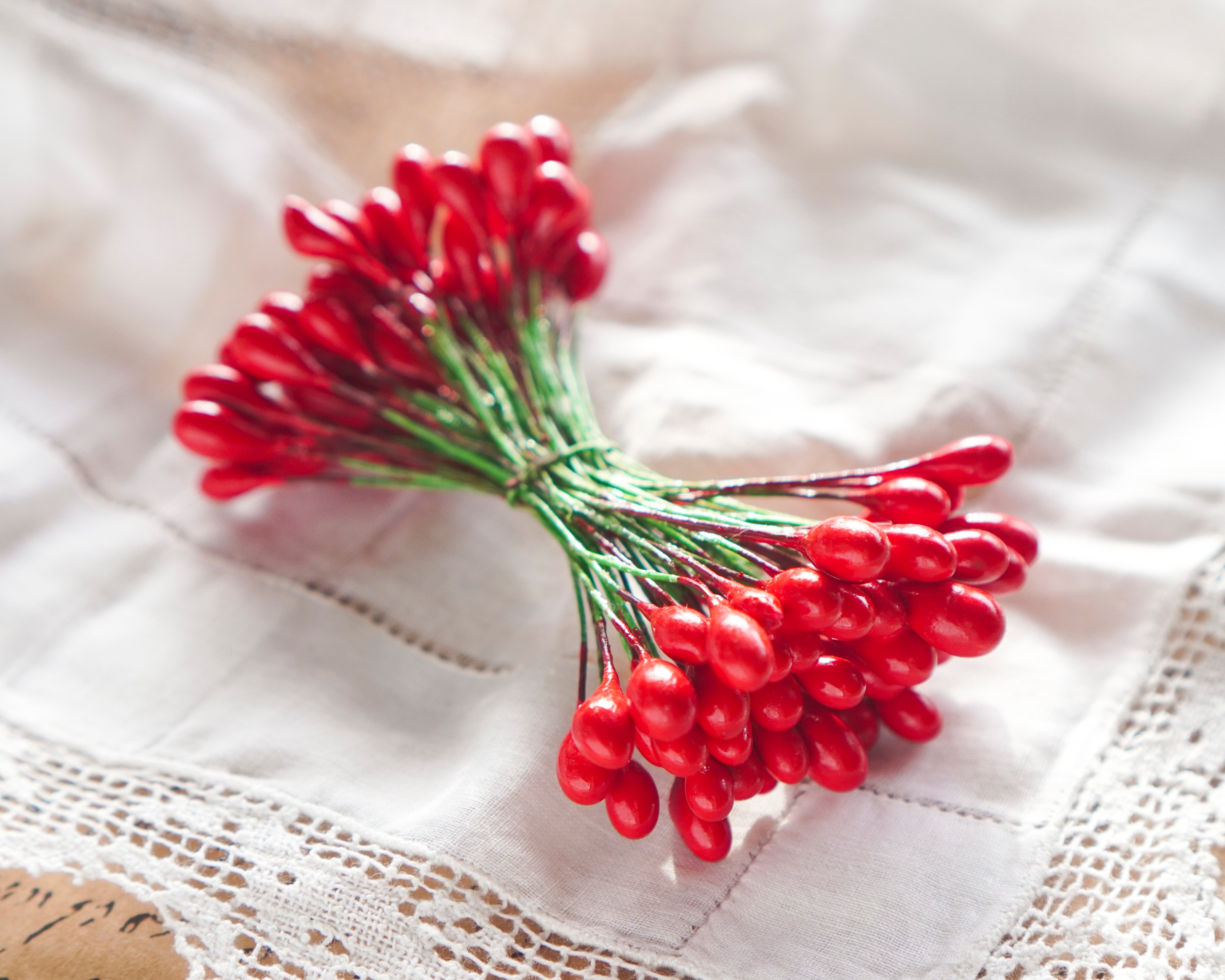 Medium Holly Berry Stamens, 50 Pcs.