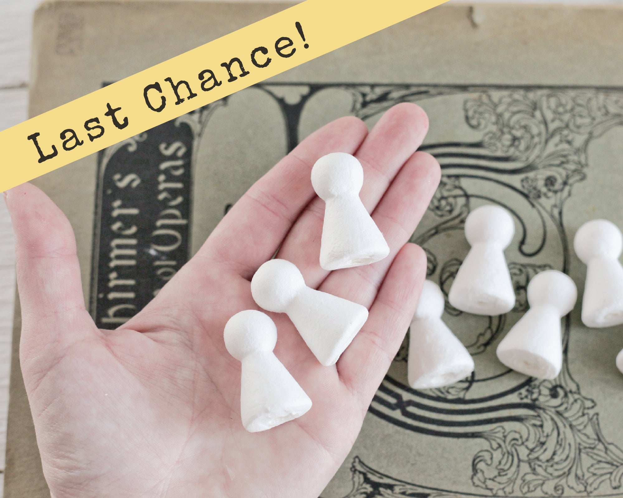 Miniature Spun Cotton Angel / Tiny Peg Doll - Vintage-Style Craft Shapes, 12 Pcs.