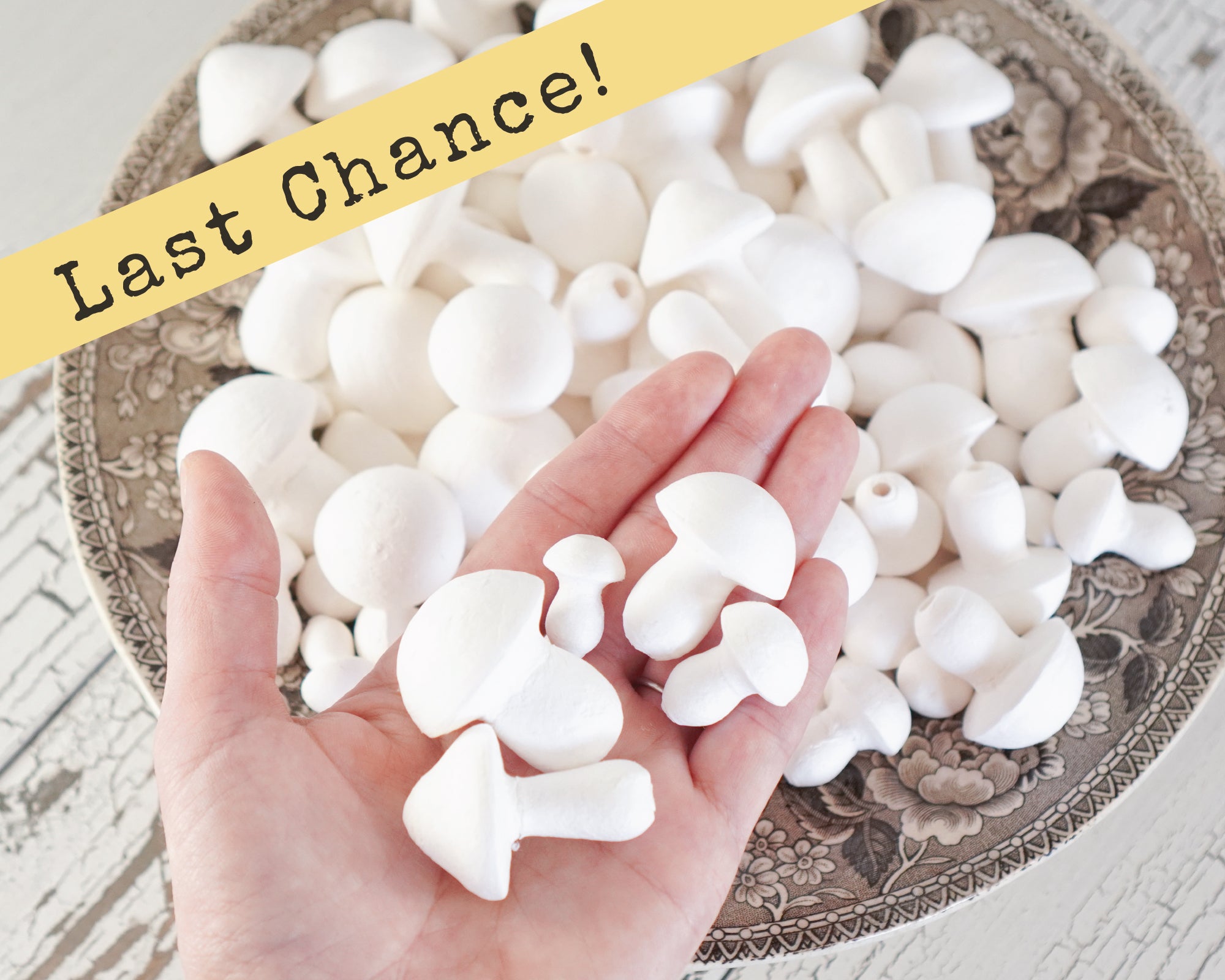 Spun Cotton Mushrooms Sampler Pack, Mixed-Size Toadstool Craft Shapes, 100 Pcs.