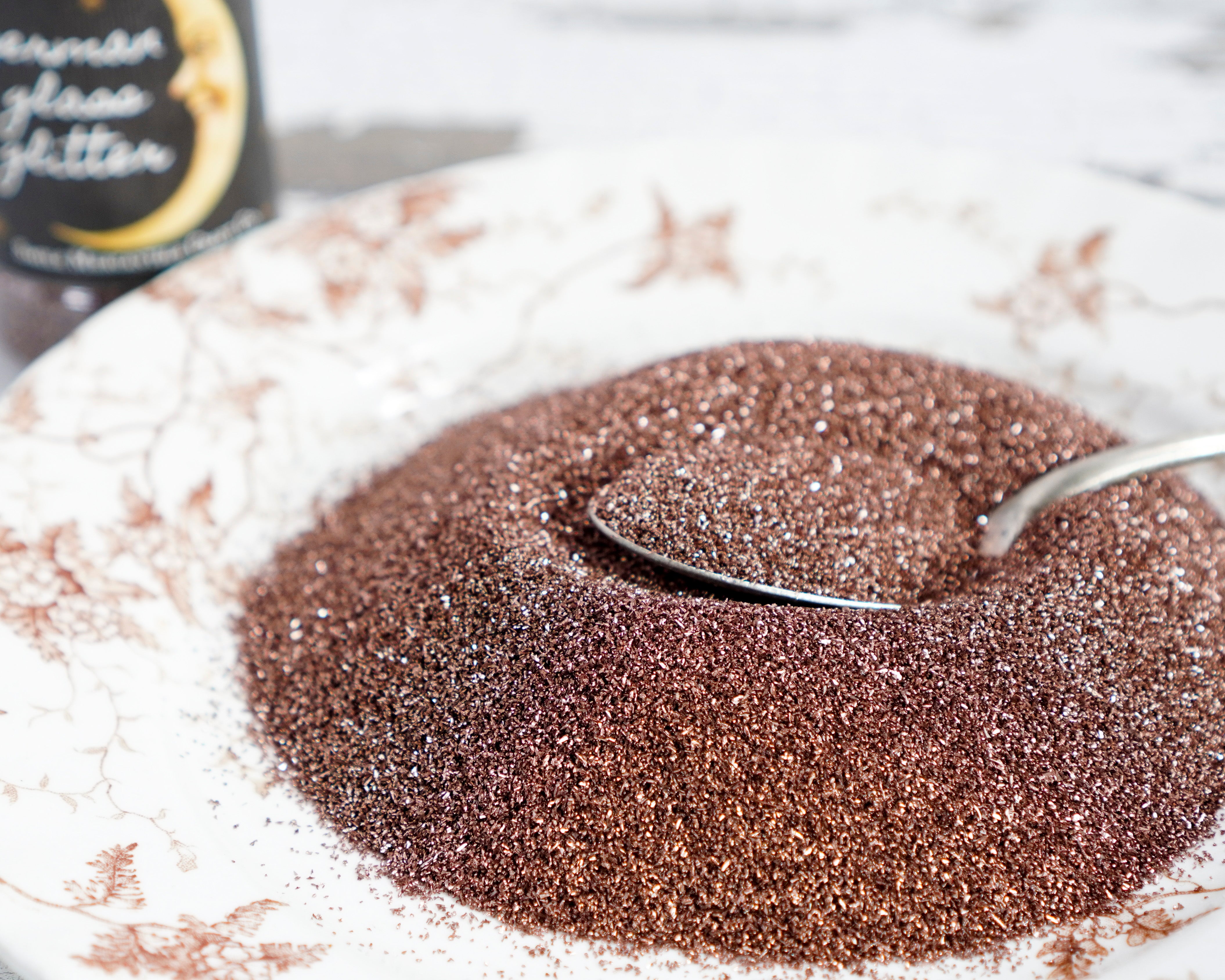 Fine Grain German Glass Glitter, Chocolate Brown