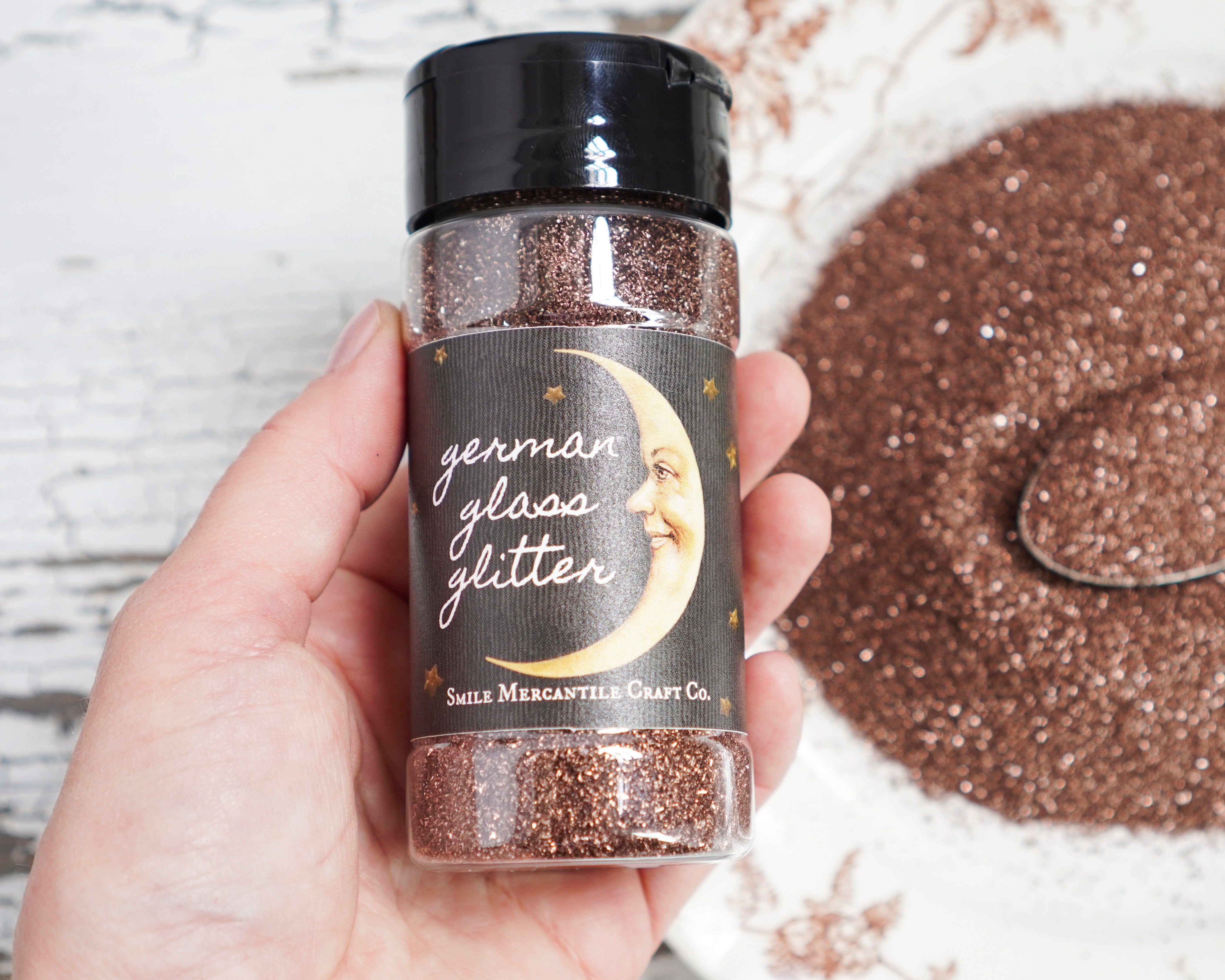 Fine Grain German Glass Glitter, Chocolate Brown