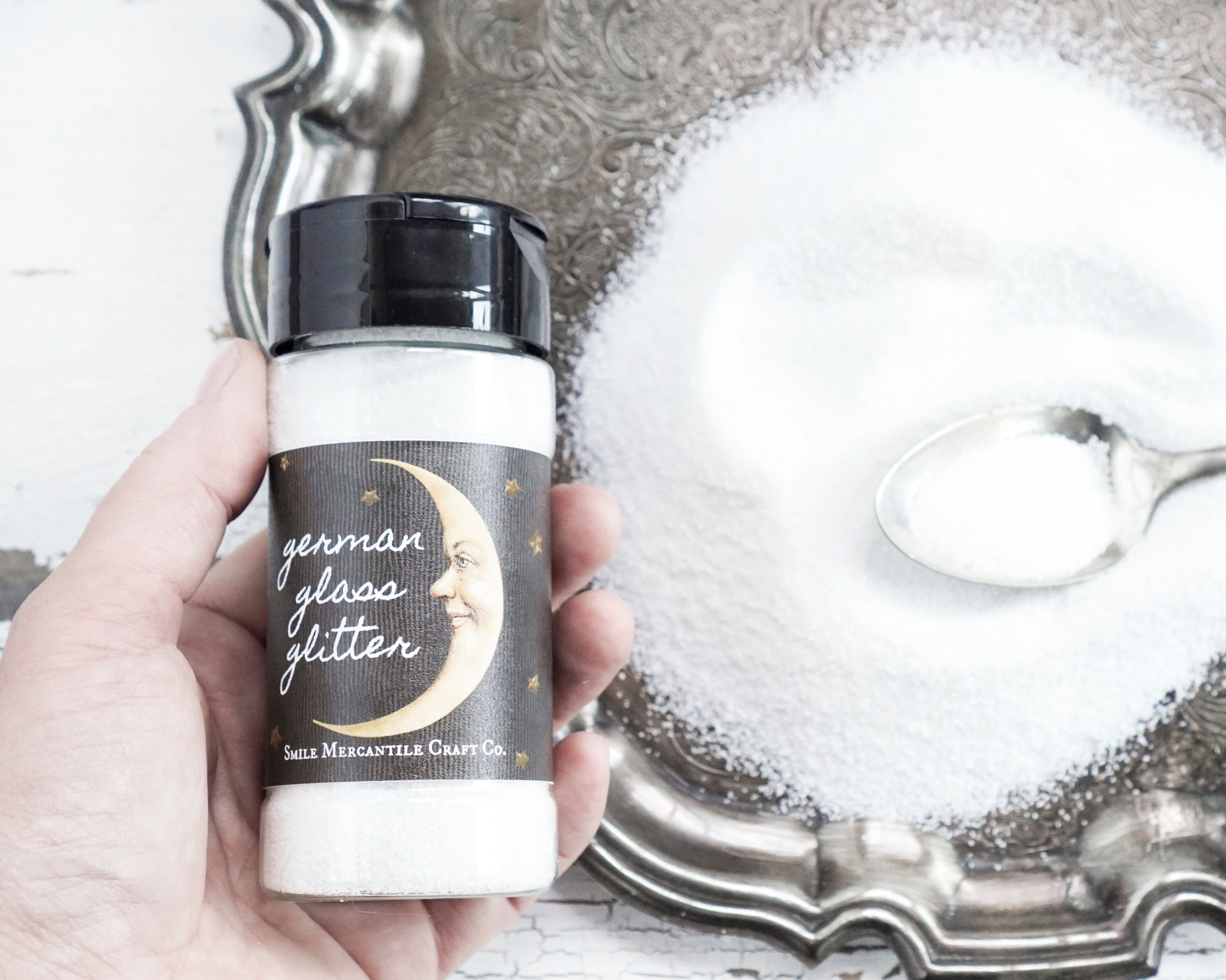 Fine Grain German Glass Glitter - Opaque White Snow Effect