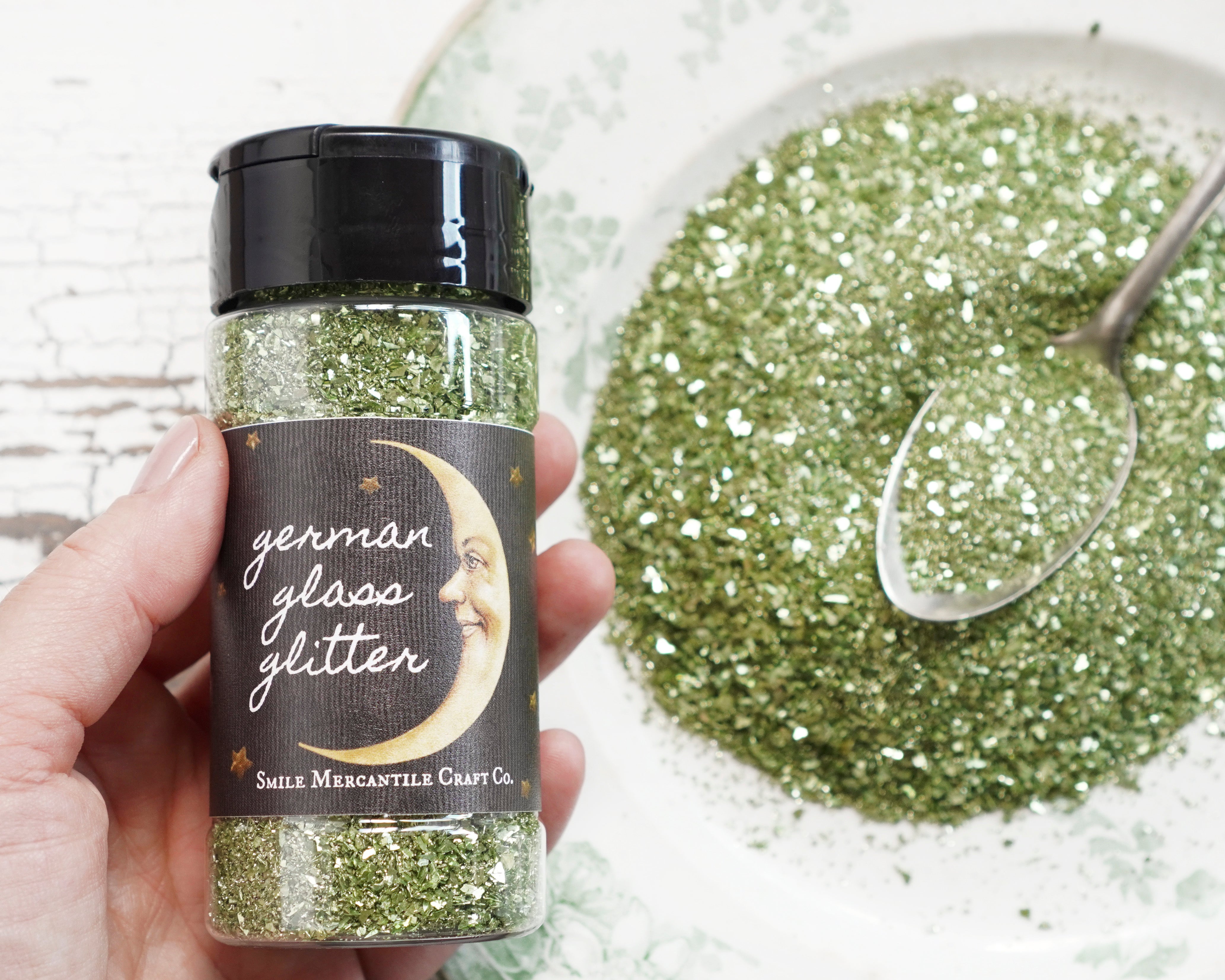 German Glass Glitter - Mixed Grain, Fresh Green