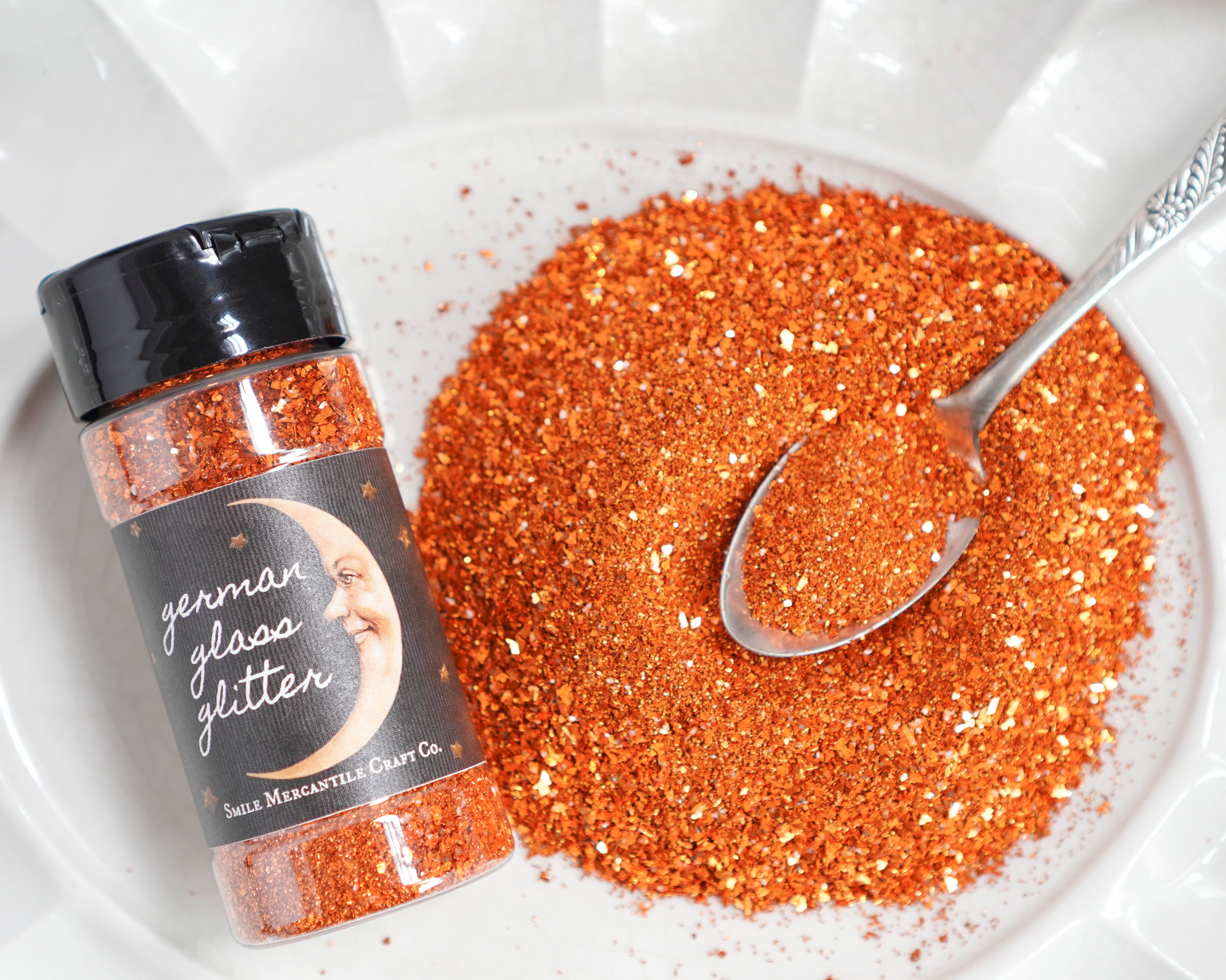 German Glass Glitter - Mixed Grain, Pumpkin Orange
