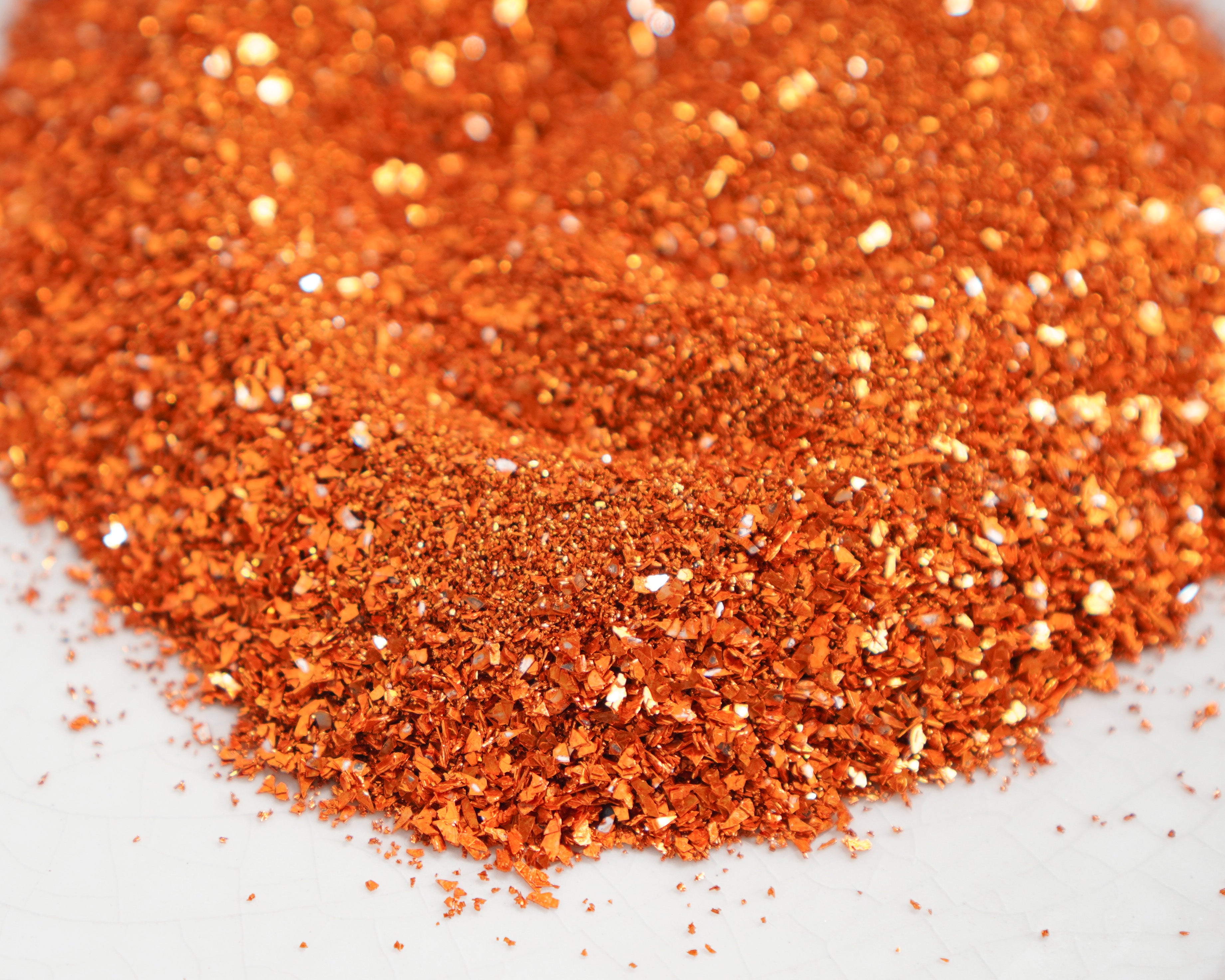 German Glass Glitter - Mixed Grain, Pumpkin Orange