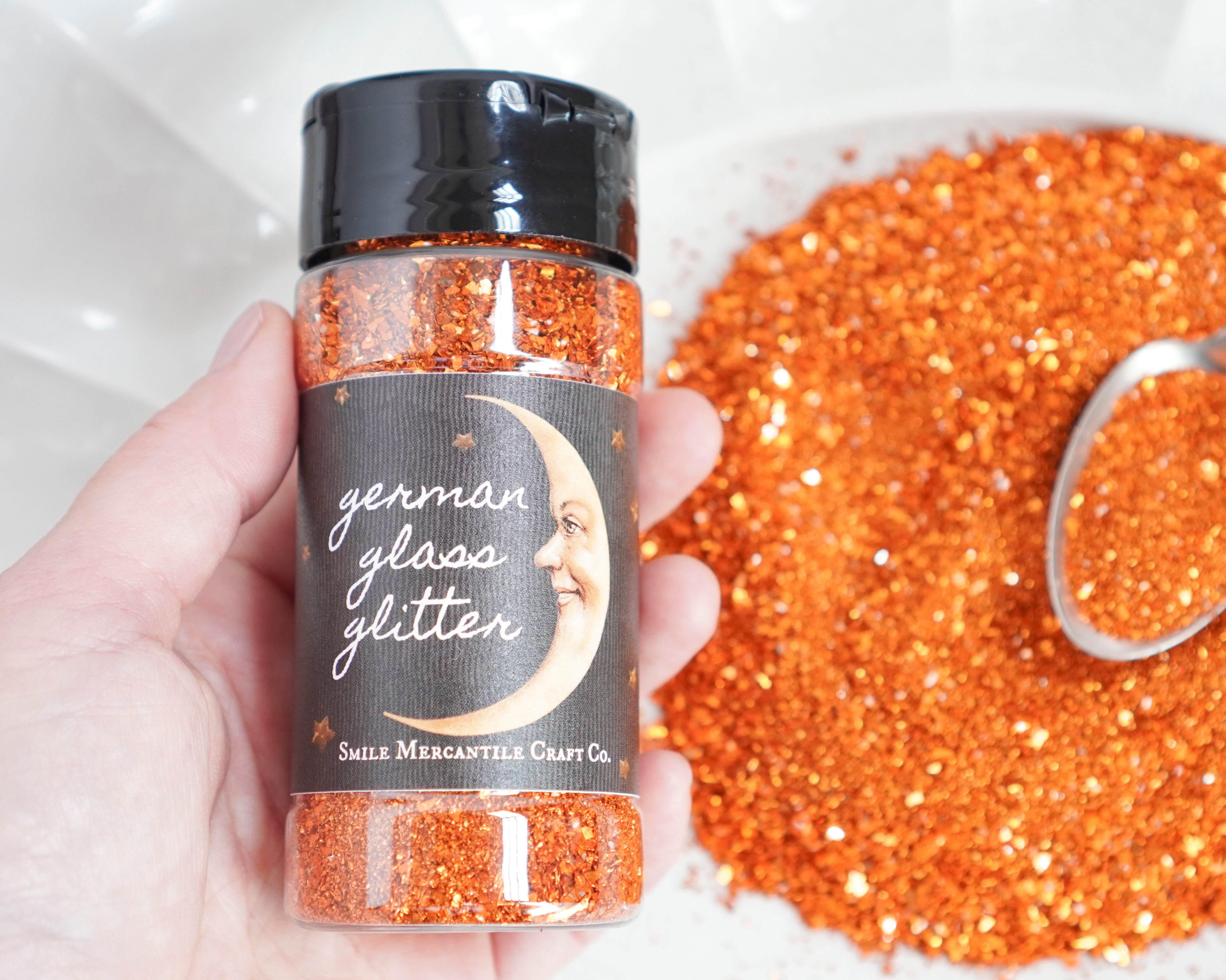 German Glass Glitter - Mixed Grain, Pumpkin Orange