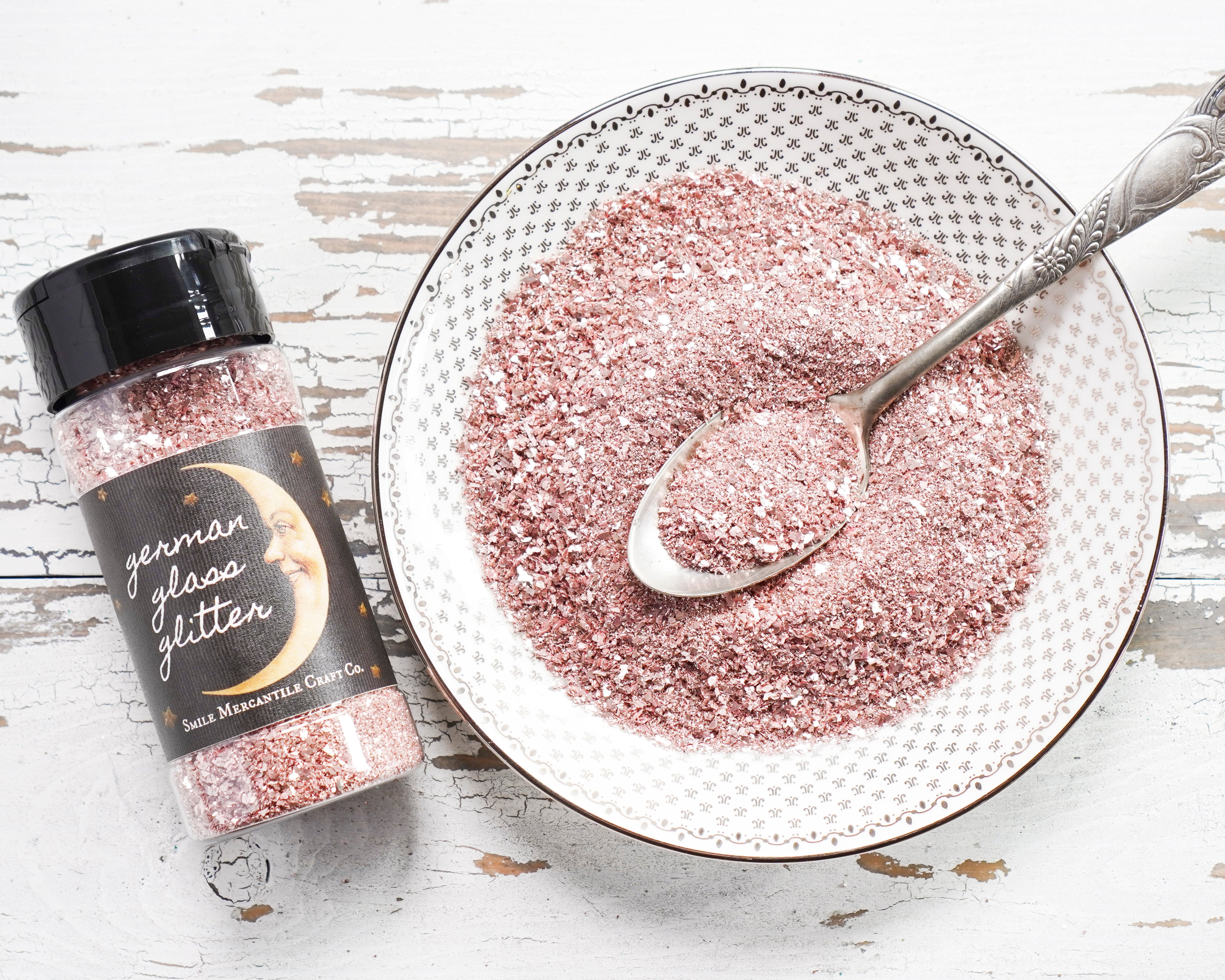 German Glass Glitter - Mixed Grain, Pale Champagne Pink