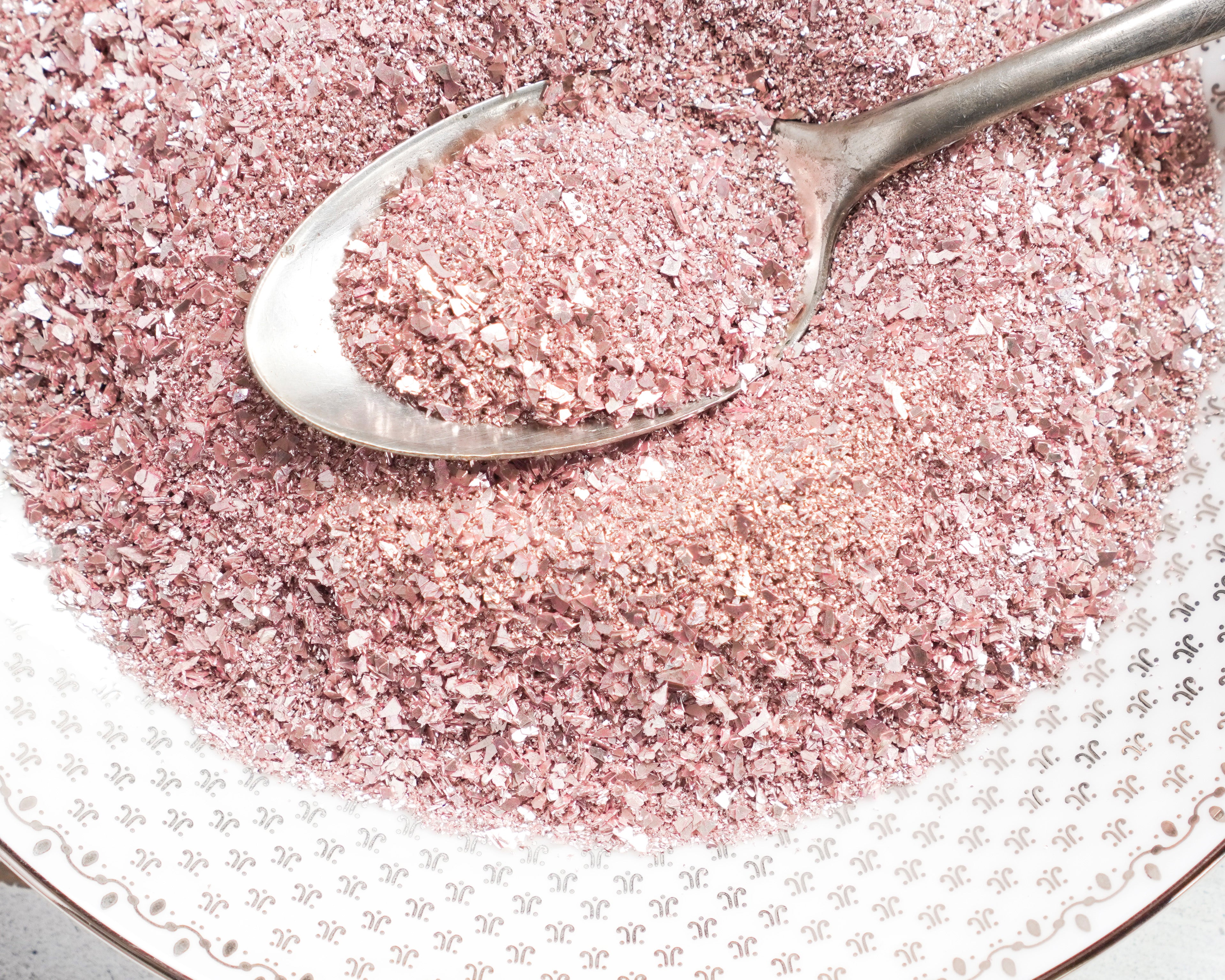 German Glass Glitter - Mixed Grain, Pale Champagne Pink