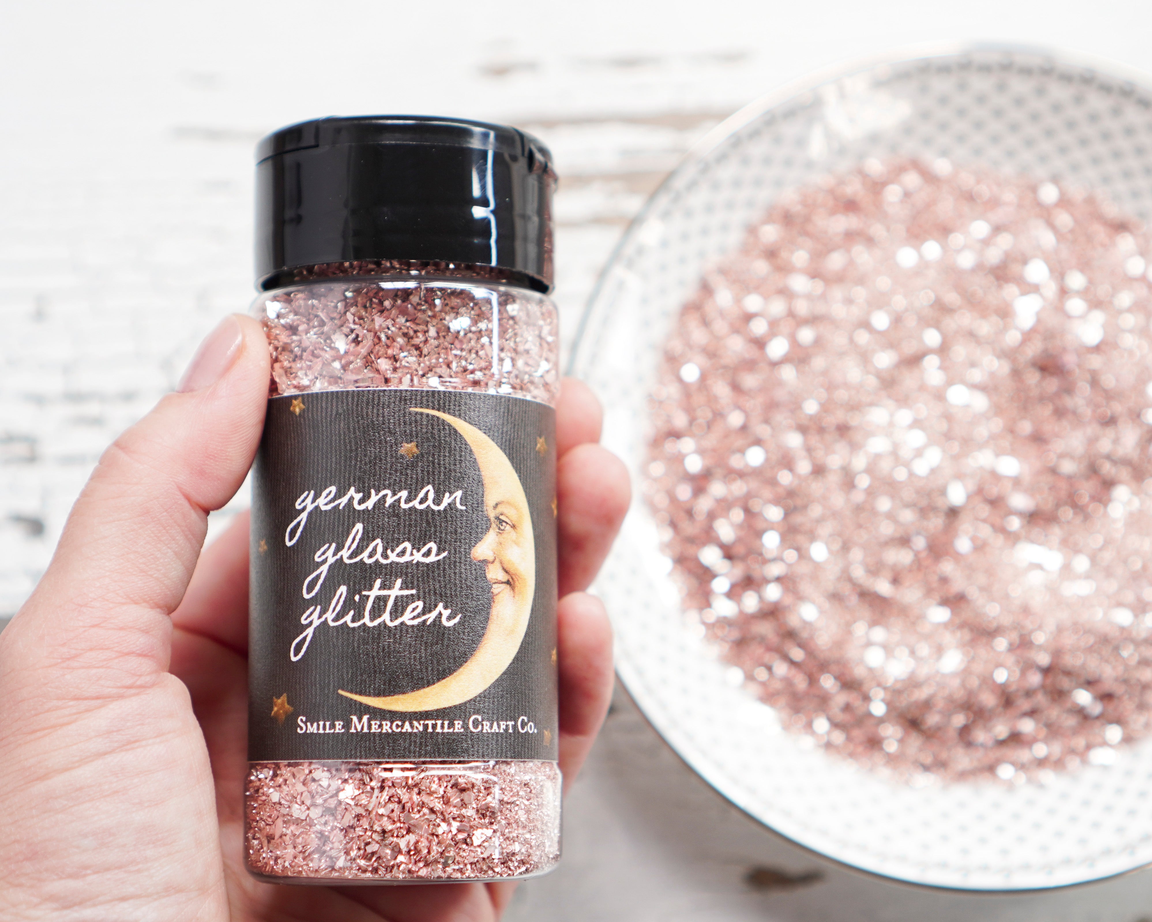 German Glass Glitter - Mixed Grain, Pale Champagne Pink