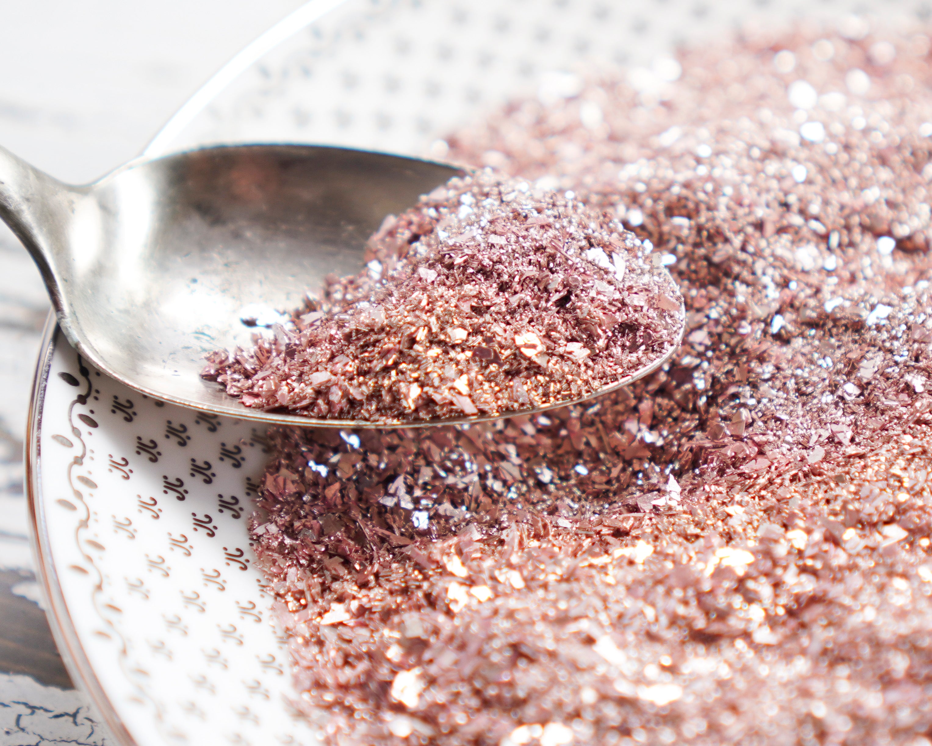 German Glass Glitter - Mixed Grain, Pale Champagne Pink