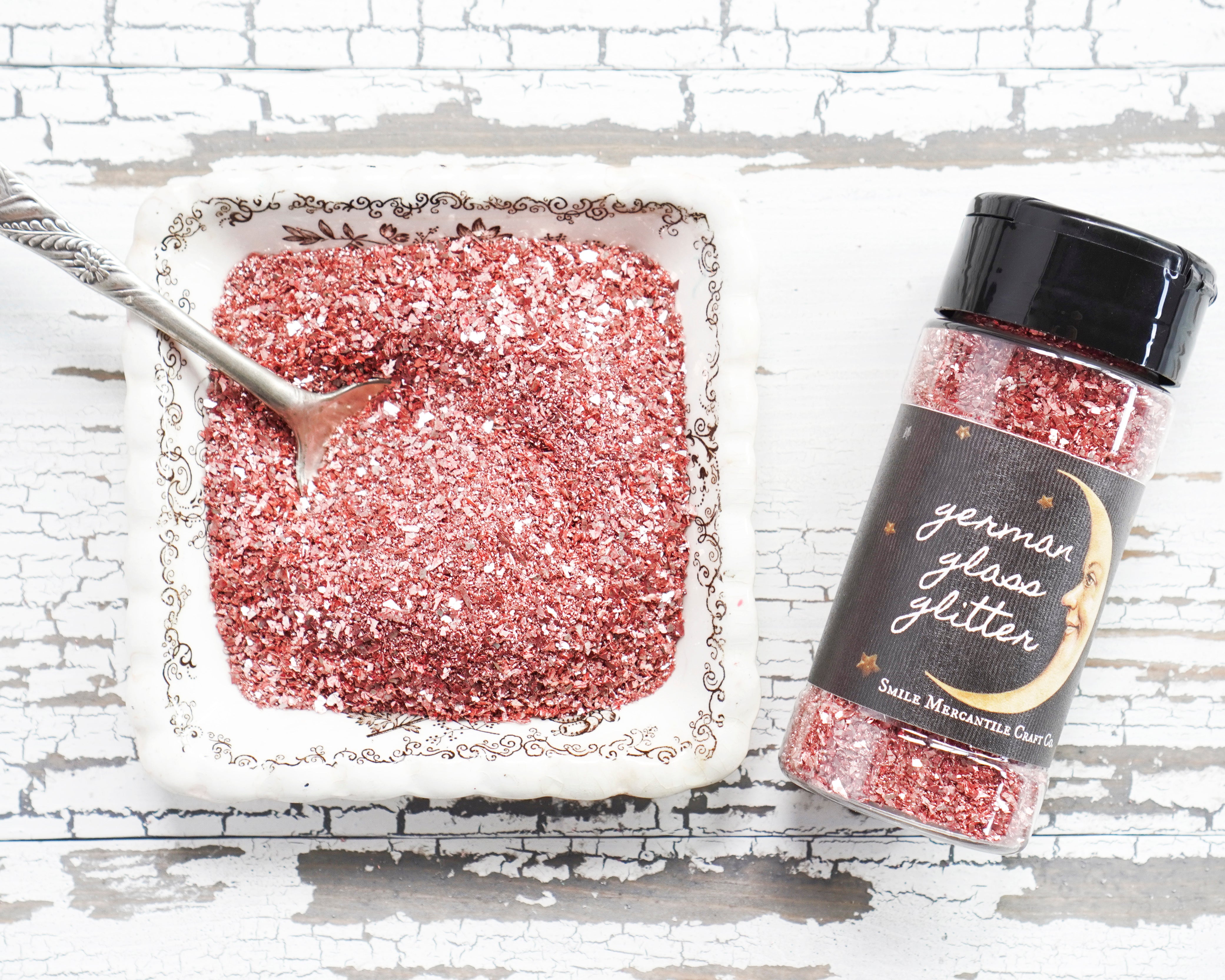 German Glass Glitter - Mixed Grain, Rose Pink
