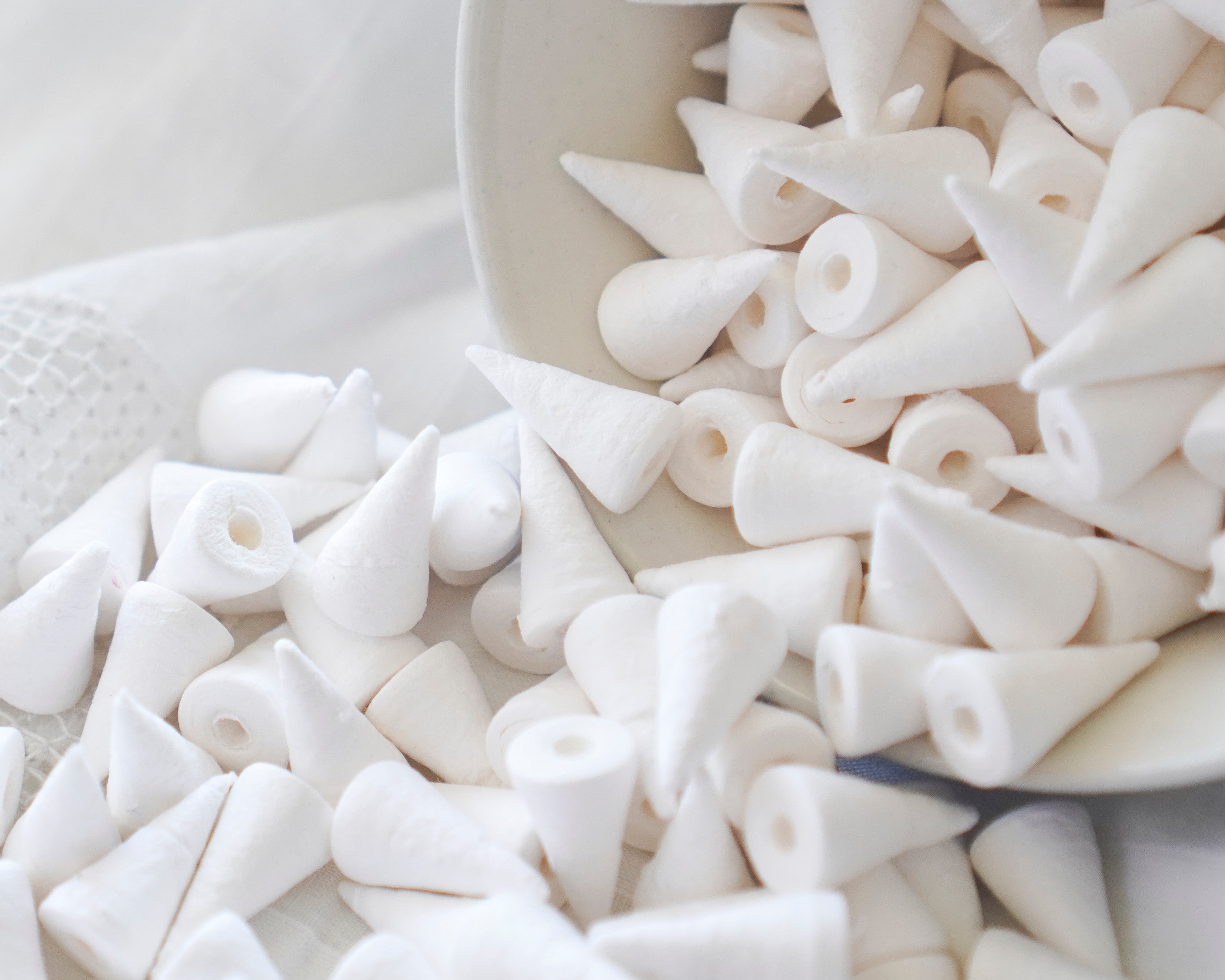 Mini Spun Cotton Cone Craft Shapes 16 x 10mm, 24 Pcs.