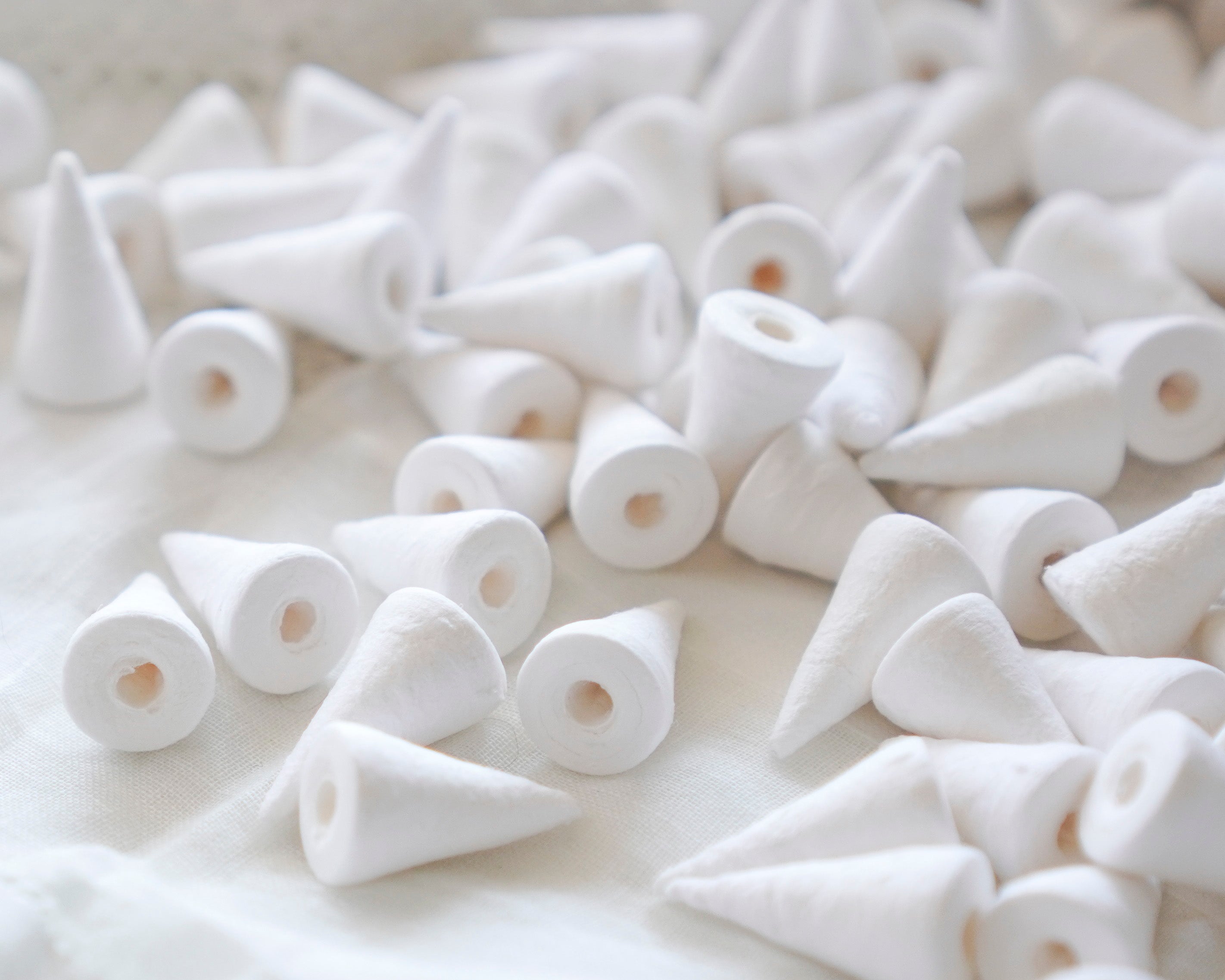 Mini Spun Cotton Cone Craft Shapes 16 x 10mm, 24 Pcs.