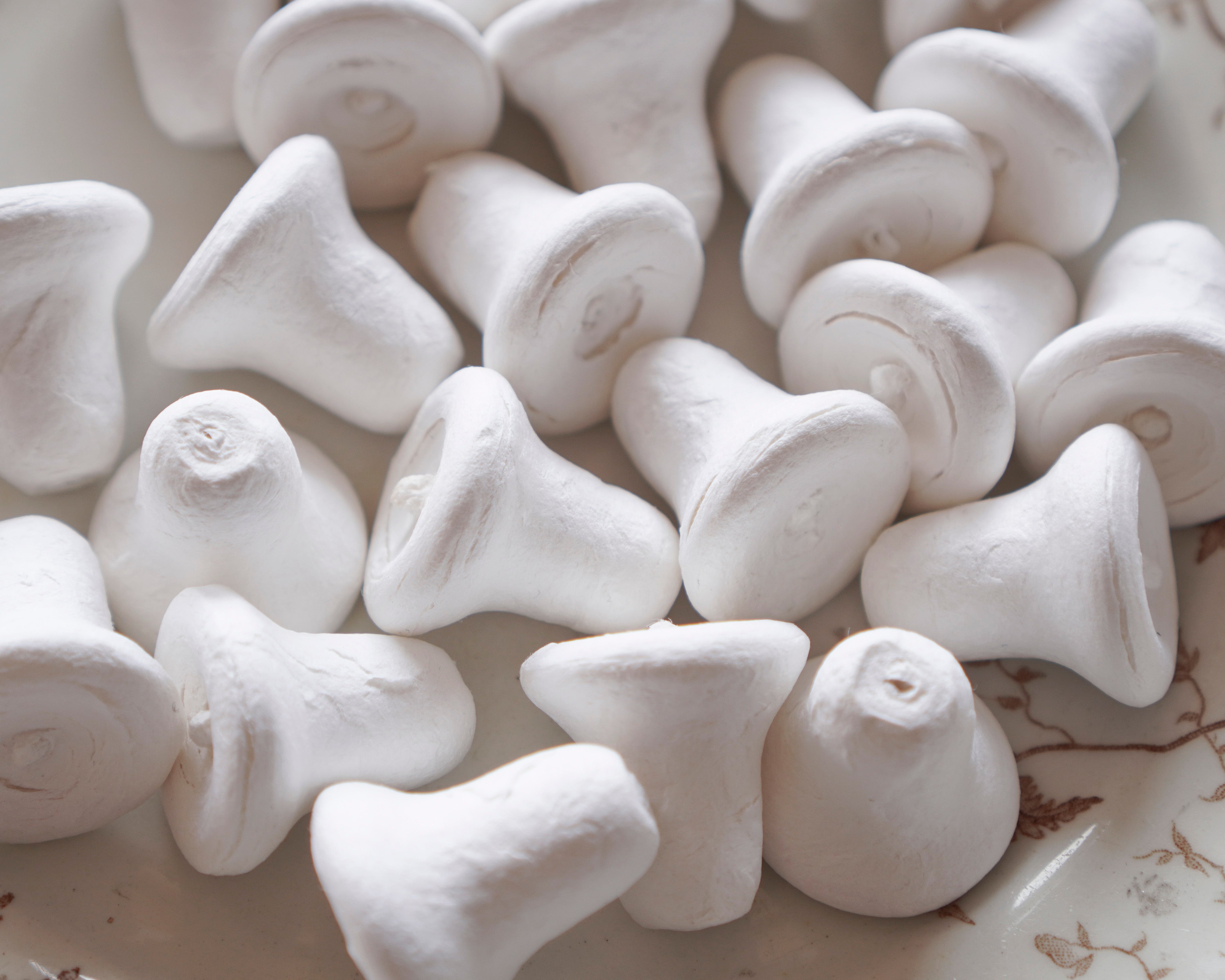 German Spun Cotton Bells - 25mm Vintage-Style Craft Shapes, 24 Pcs.