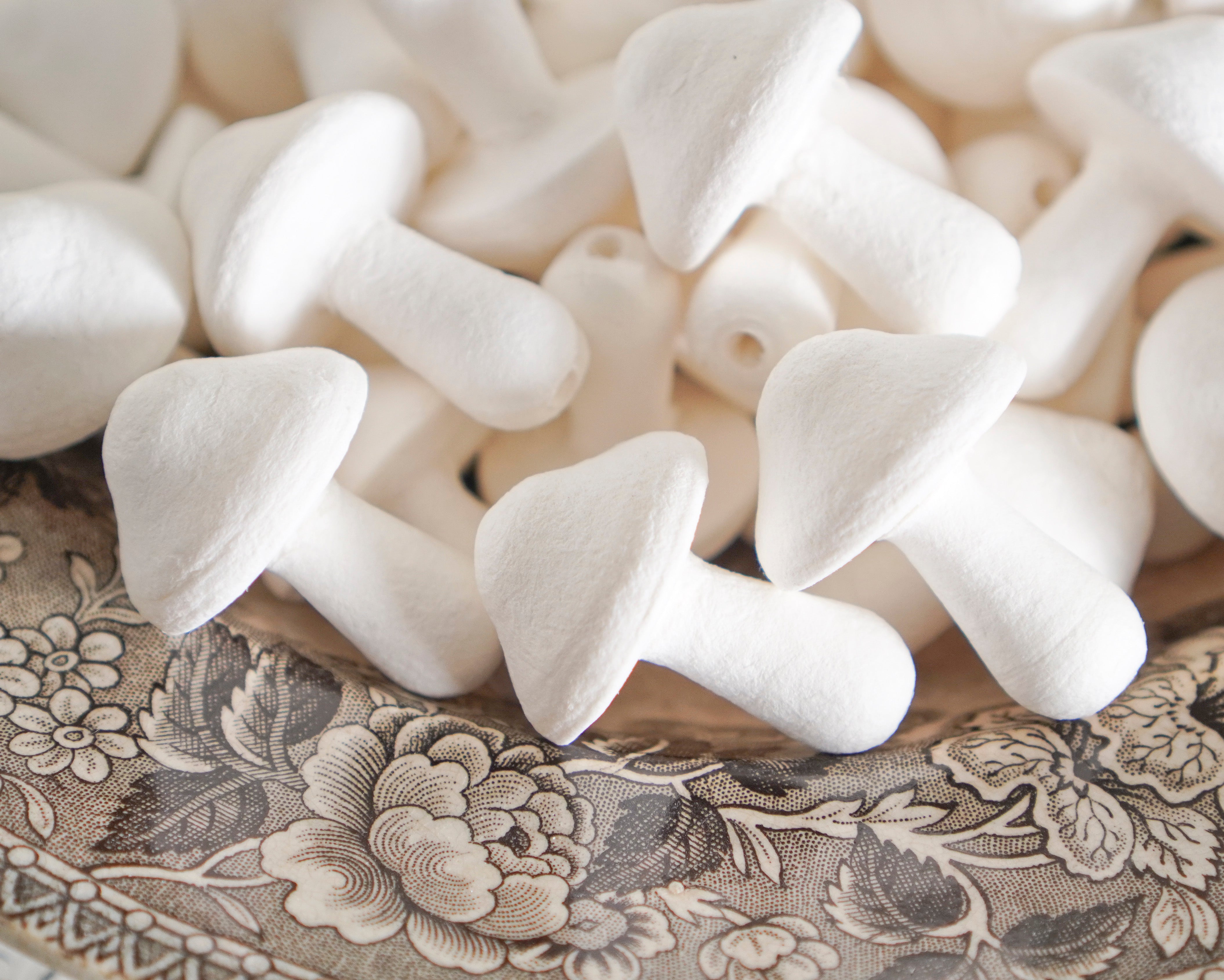 Bulk Fairy Tale Mushrooms - Vintage-Style Spun Cotton Craft Shapes, 50 Pcs.