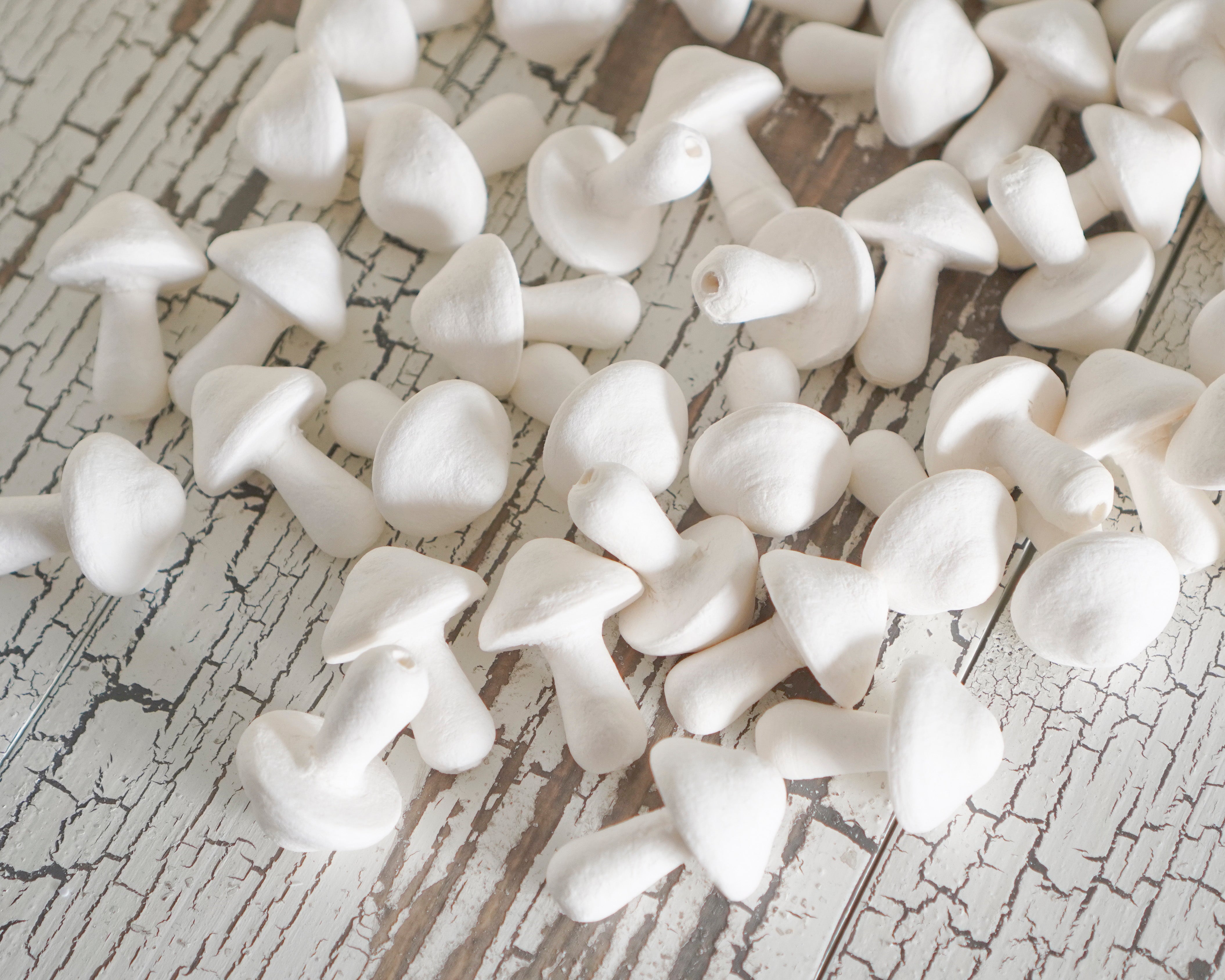 Bulk Fairy Tale Mushrooms - Vintage-Style Spun Cotton Craft Shapes, 50 Pcs.