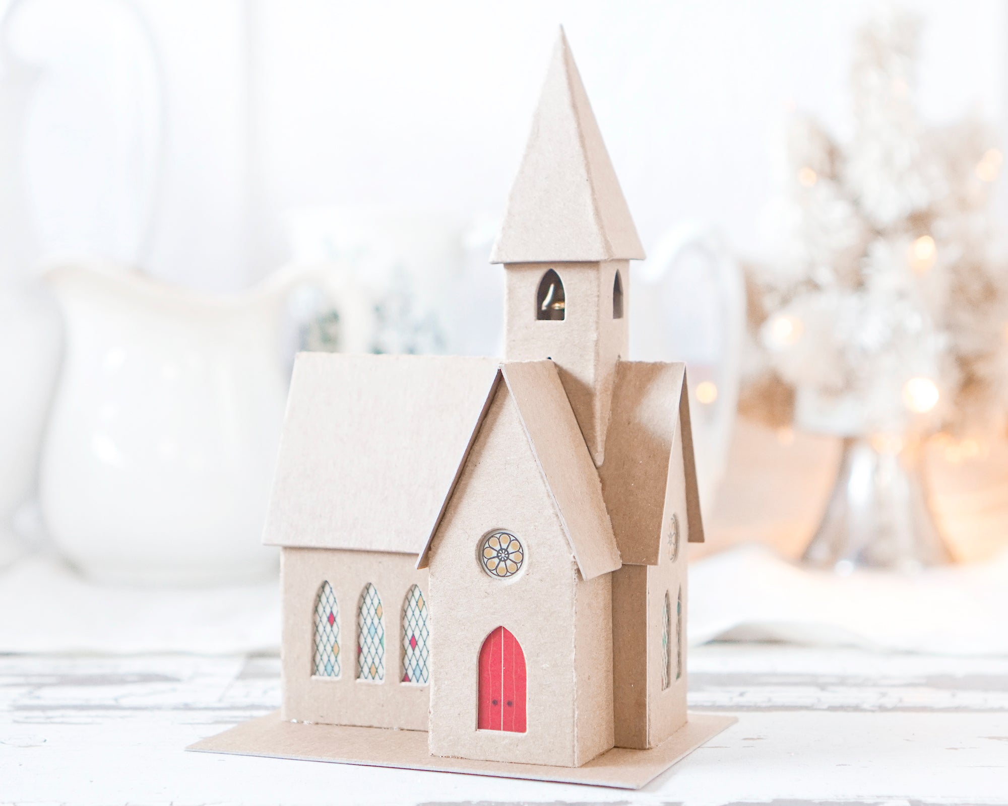 Village Church Kit - DIY Flat Pack Chipboard Christmas Church