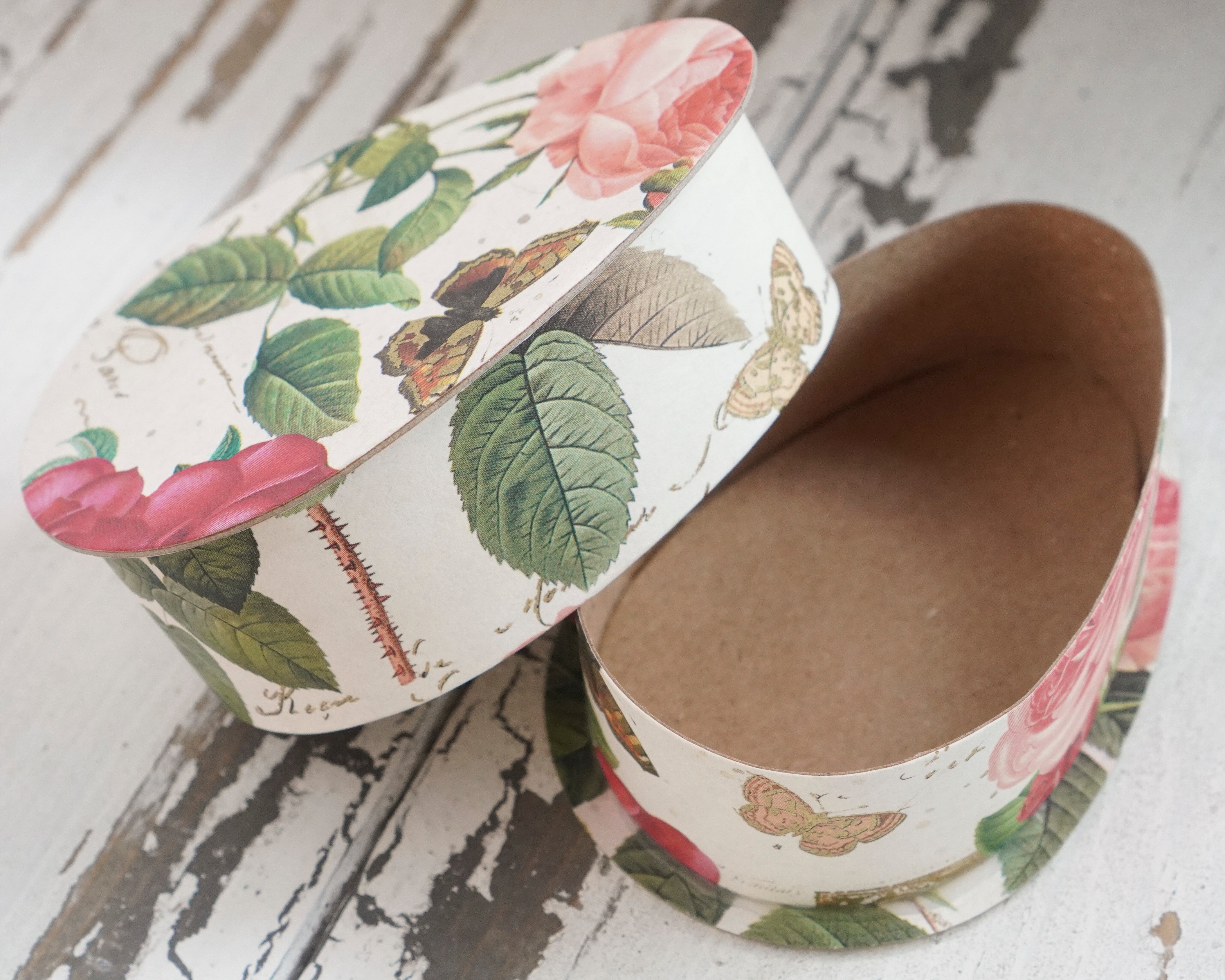 Easter Egg Candy Container - Floral Rose Patterned Paper Box