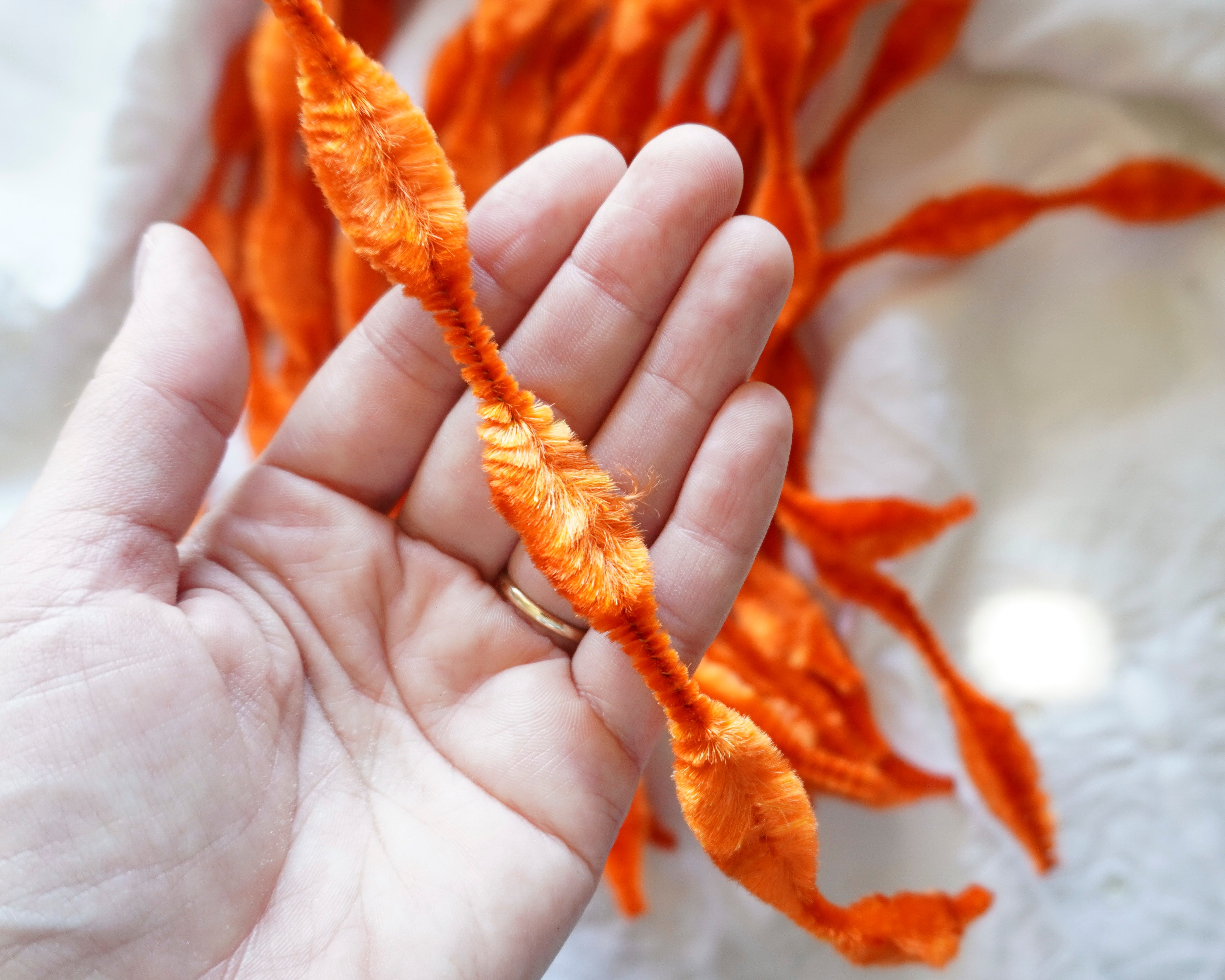 Candle Flame Crushed Velvet Bump Chenille 20 Sticks