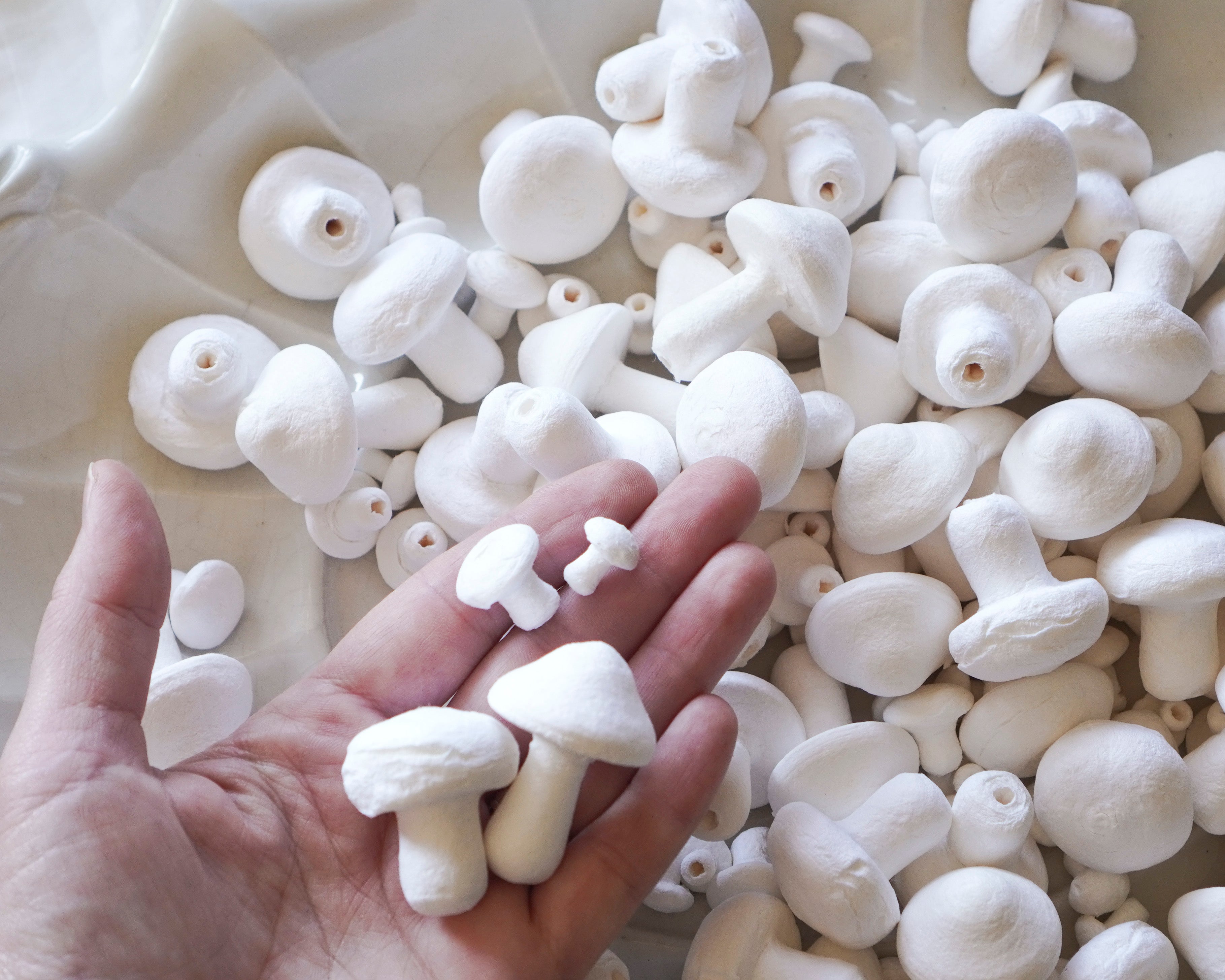 B-Grade Spun Cotton Mushrooms - Factory Flaw Grab Bag 100 Pcs.