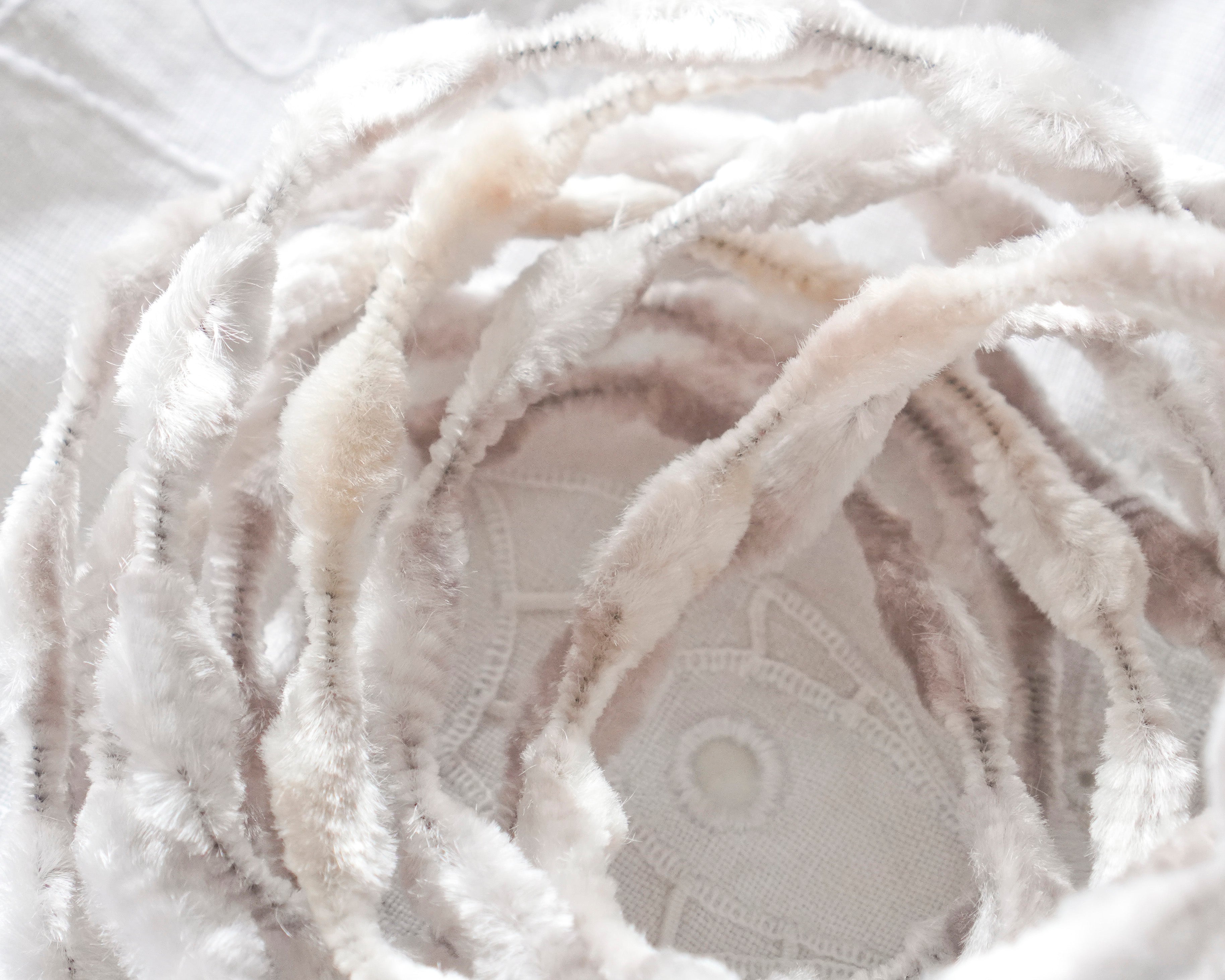 Mini Bump Chenille - Vintage Pale Gray Crushed Velvet Wired Trim, 3 Yds.