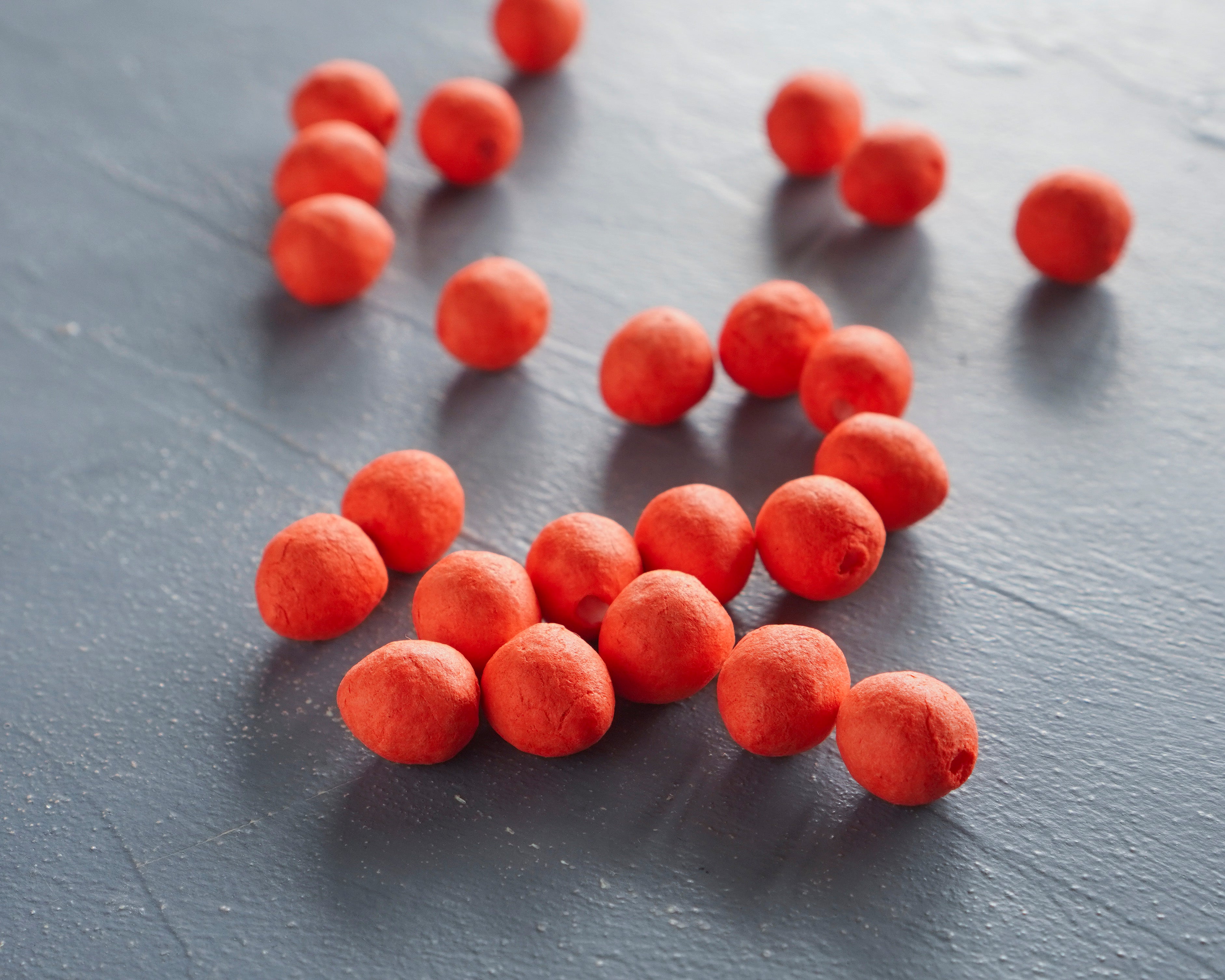 Elf Feet - Orange Tinted Spun Cotton Eggs 12x10mm, 24 Pcs.