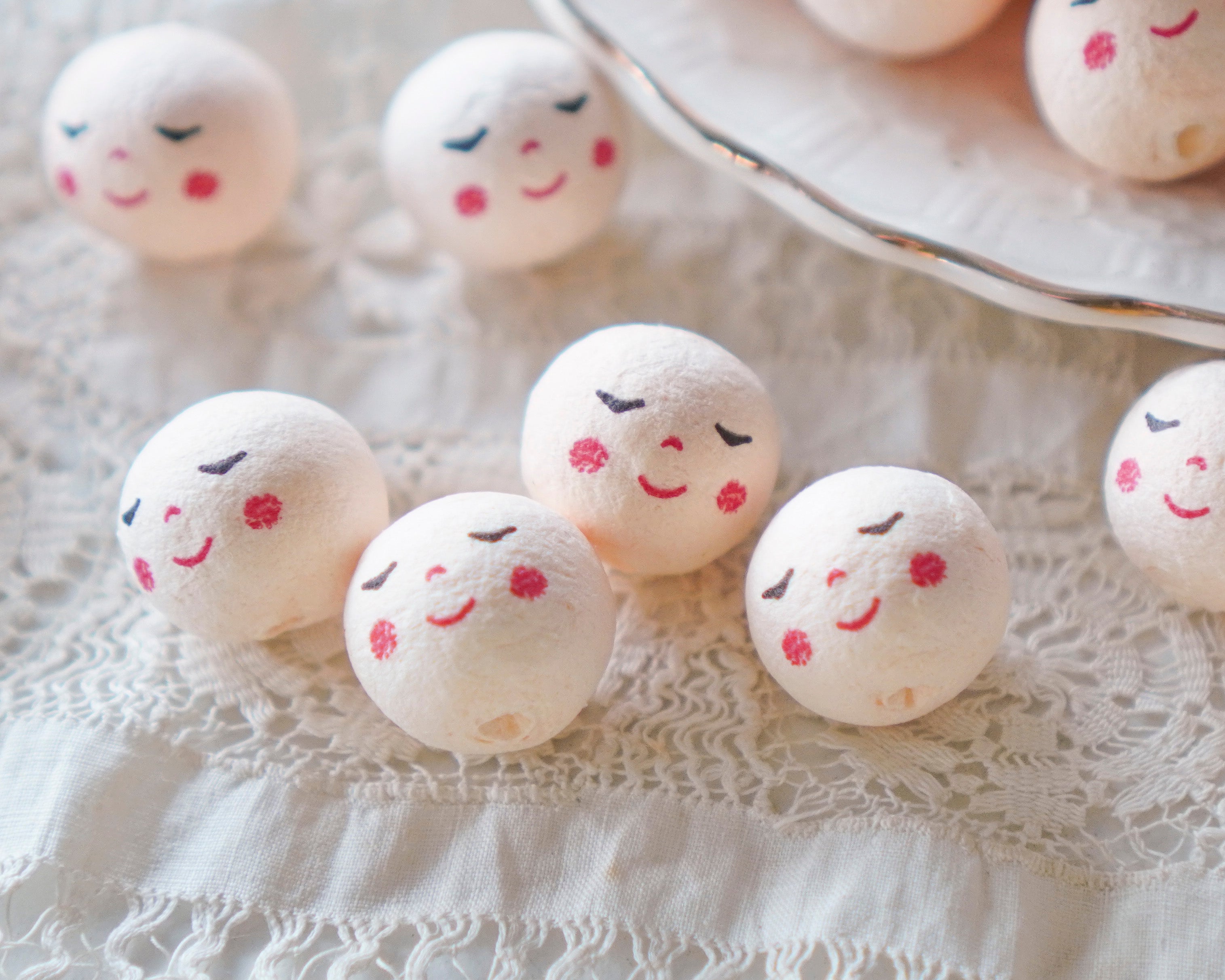 Mini Angel Heads: JOY - 18mm Cream Vintage-Style Spun Cotton Doll Heads, 12 Pcs.