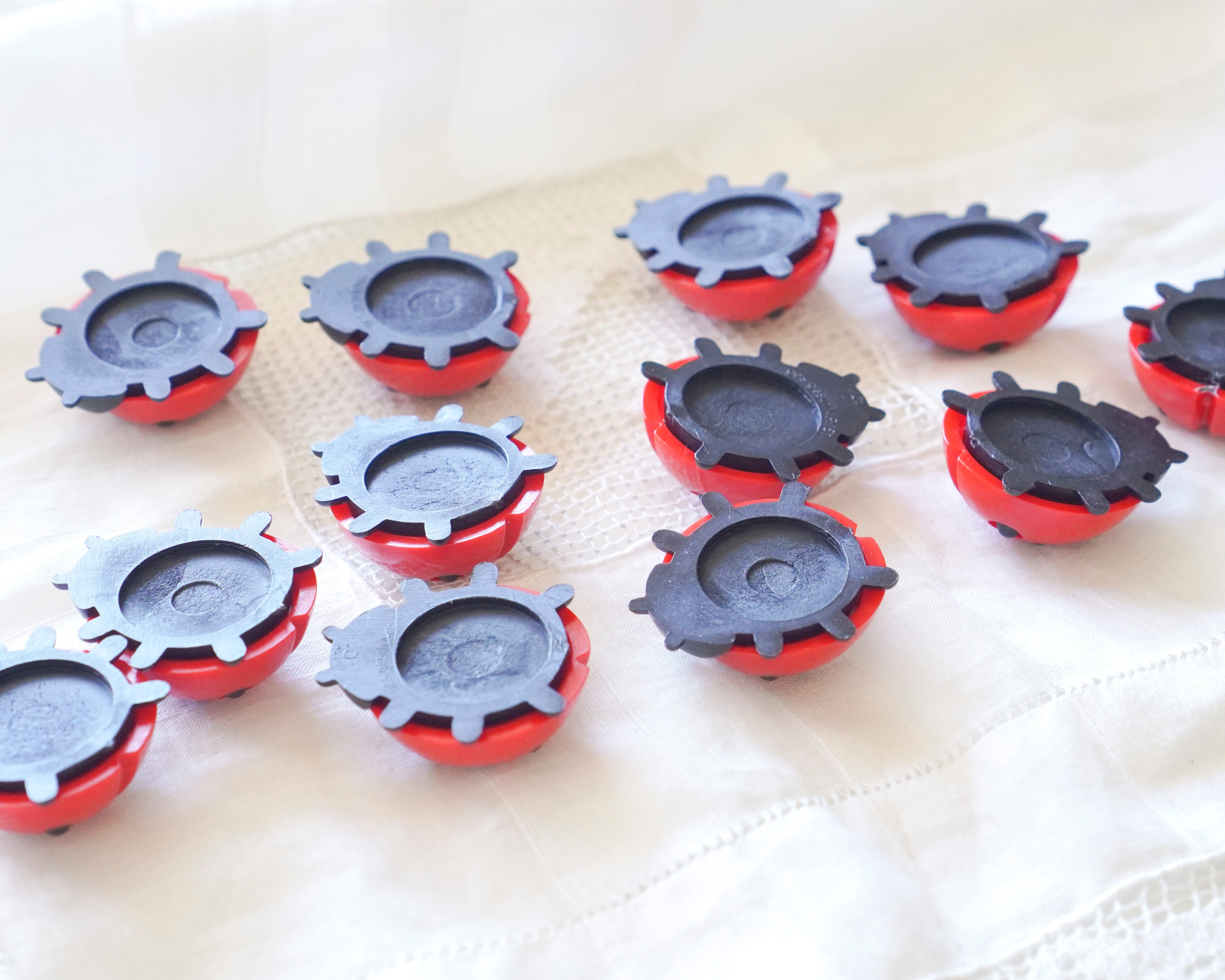 Large German Plastic Ladybugs for Crafts, 12 Pcs.