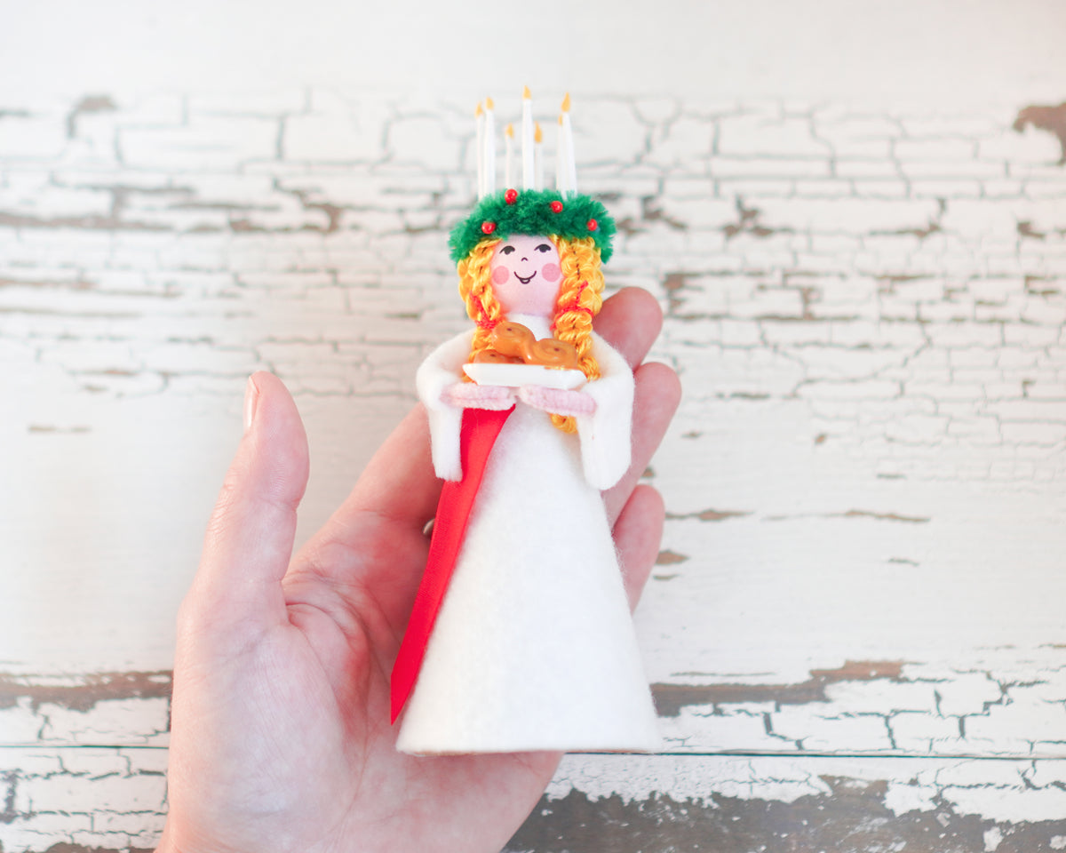 Swedish Lucia Craft Kit - DIY Mini Felt Christmas Doll