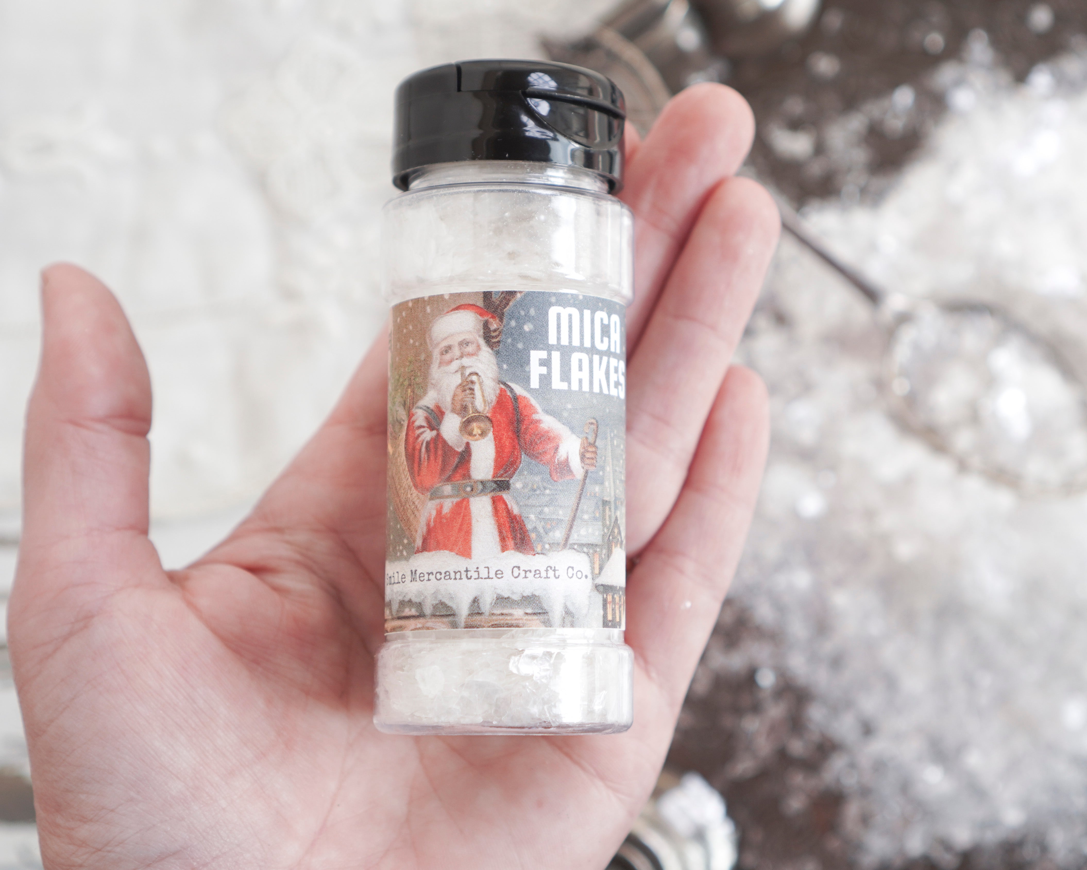Mica Flakes - Translucent White Christmas Snow, 1 Oz.