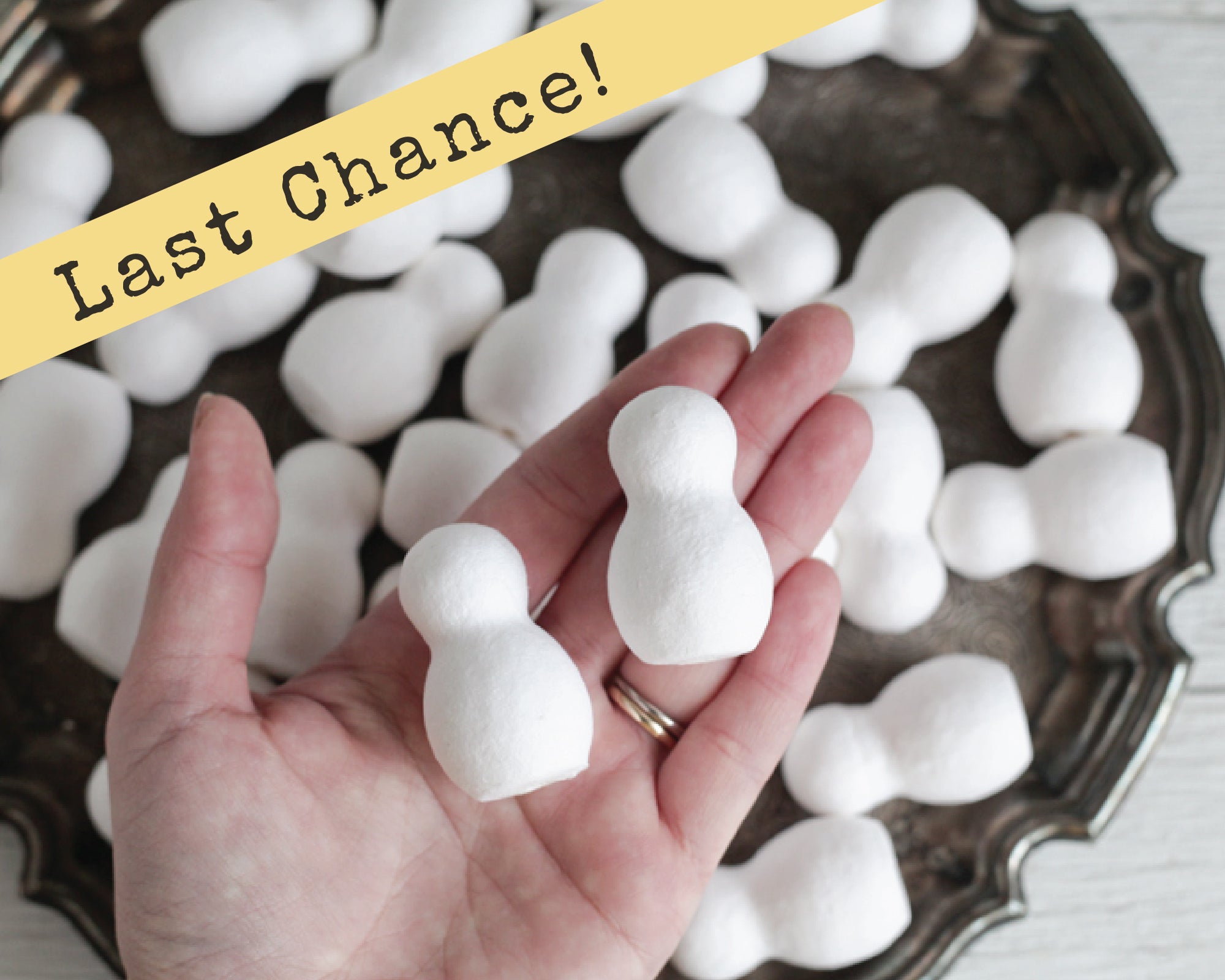 Mini Peg Dolls - Vintage-Style Spun Cotton Round Peg Doll Blanks, 12 Pcs.