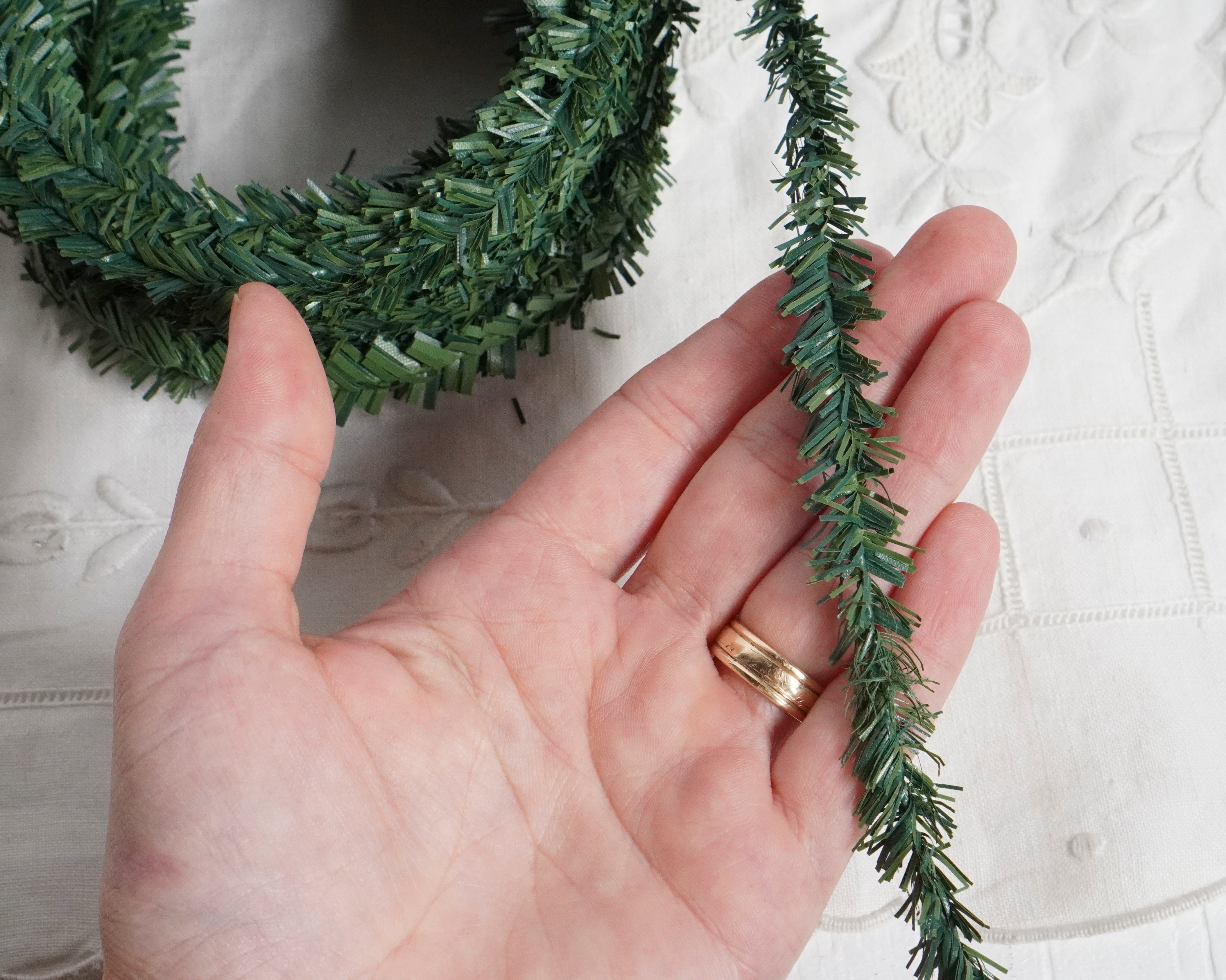 Skinny Pine Rope - 15 Feet, Wired Christmas Trim Greenery Garland