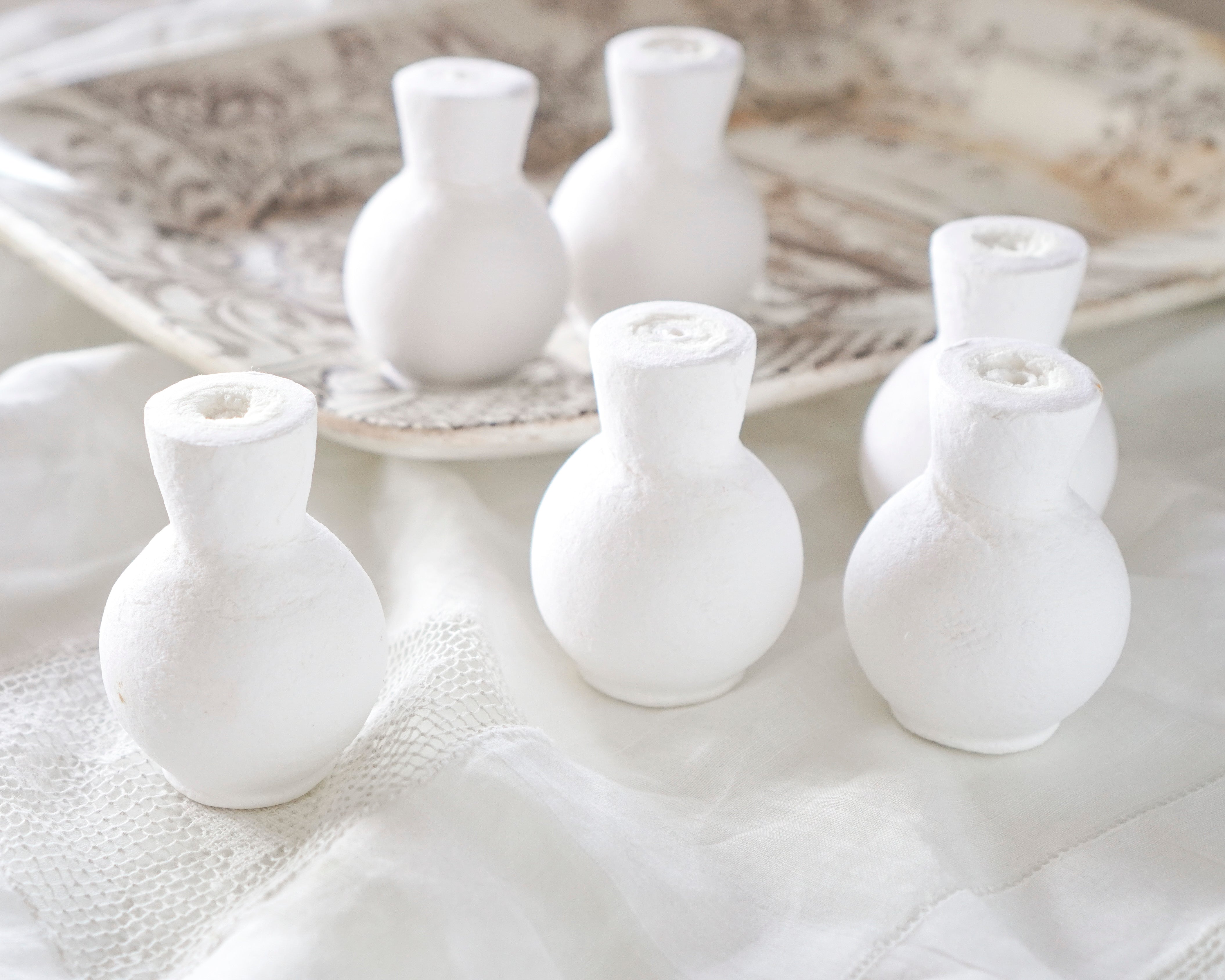 Spun Cotton Potion Bottle Small Vase Craft Shapes, 6 Pcs.