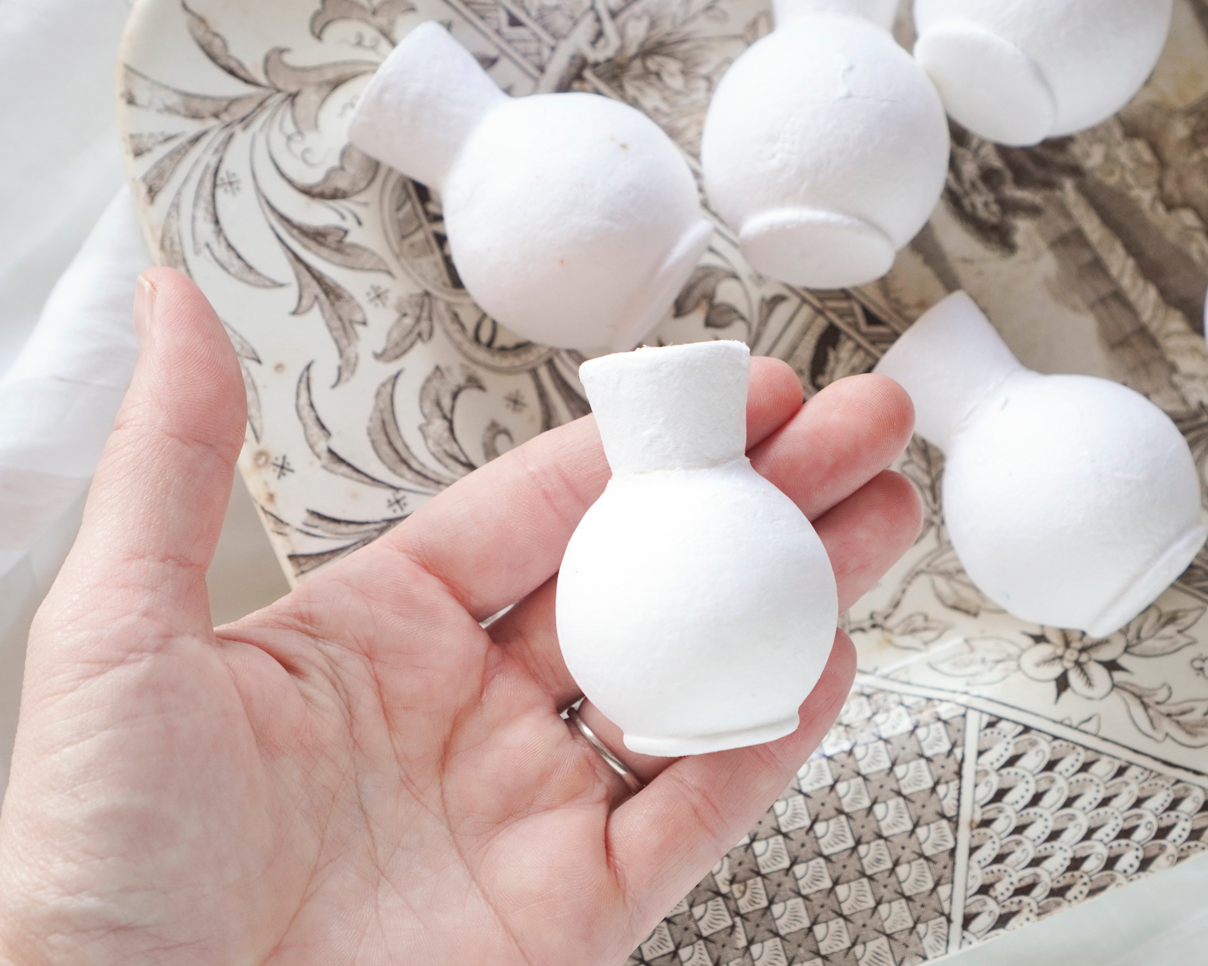 Spun Cotton Potion Bottle Small Vase Craft Shapes, 6 Pcs.