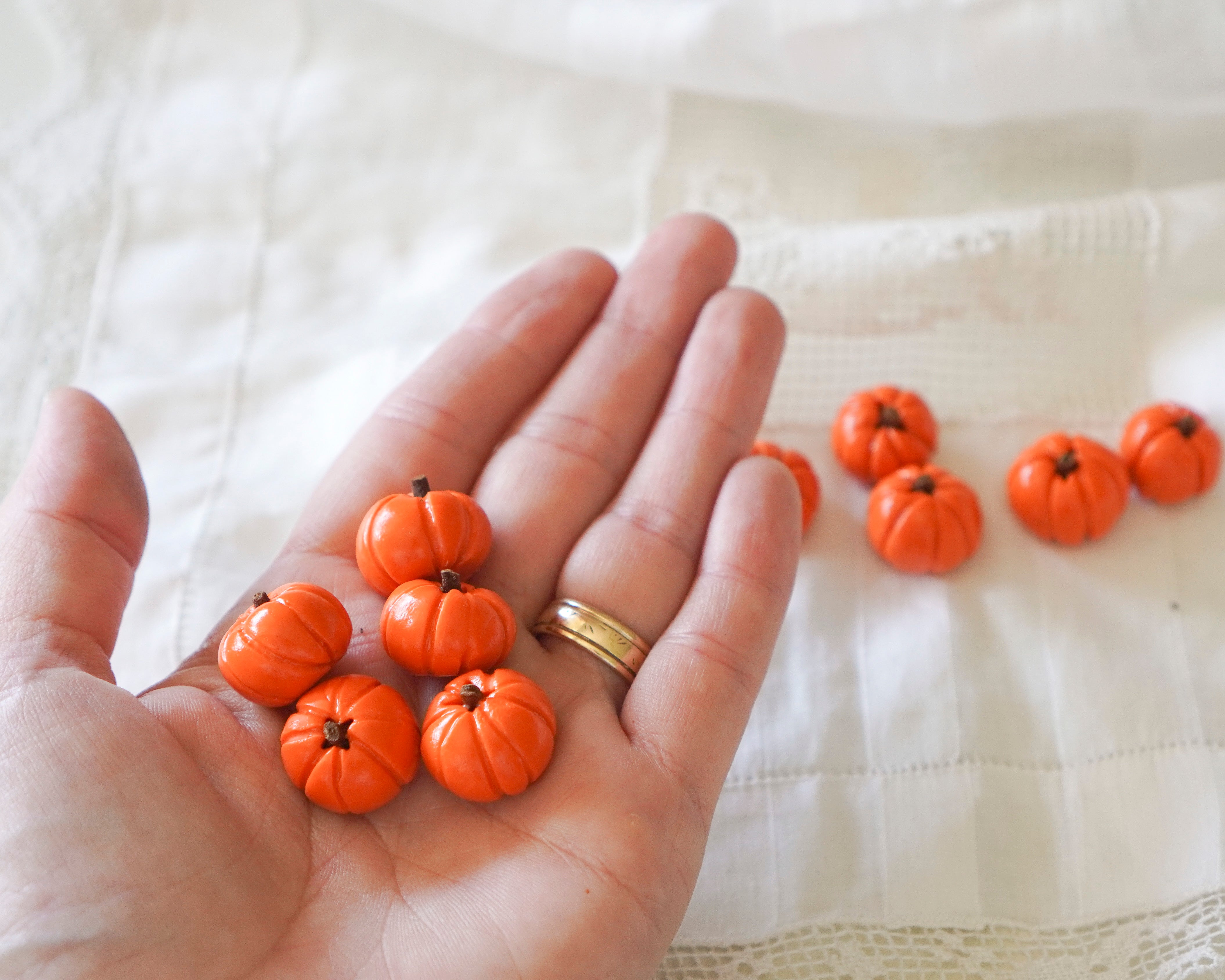 Rustic Miniature Pumpkins - Handcrafted Fall Dollhouse Minis, 10 Pcs.
