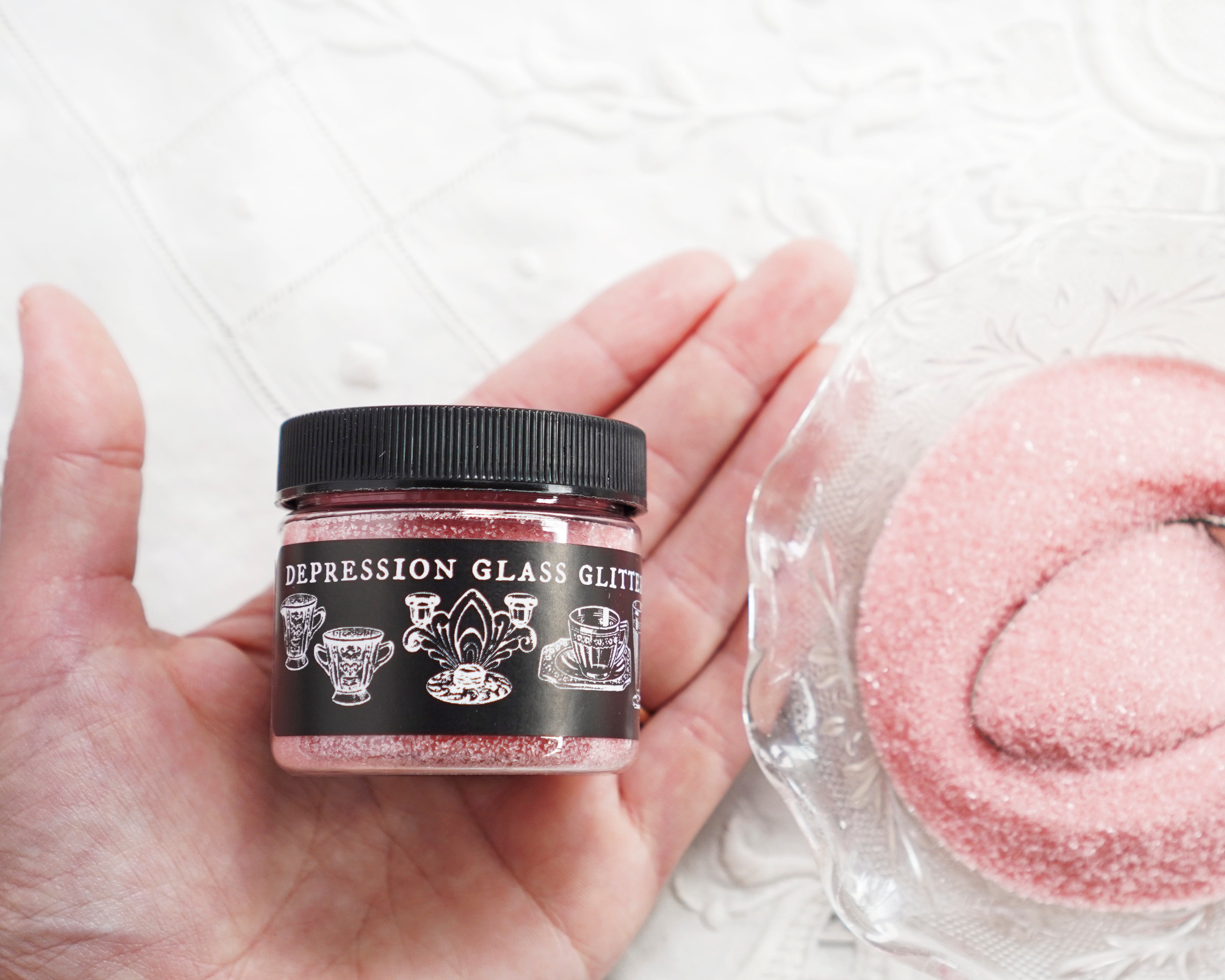 Depression Glass Glitter 2 Oz., Candy Pink