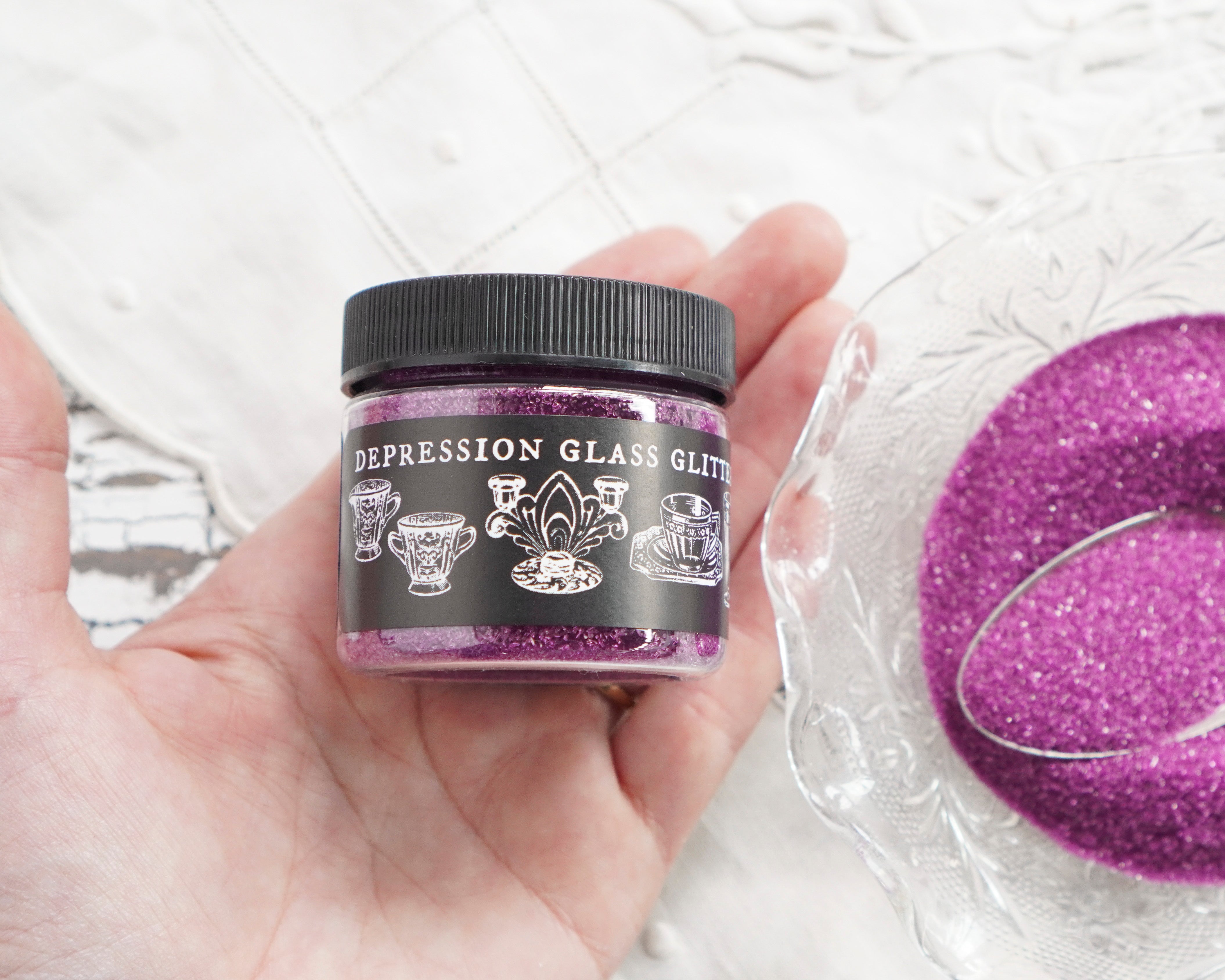 Depression Glass Glitter 2 Oz., Plum Purple
