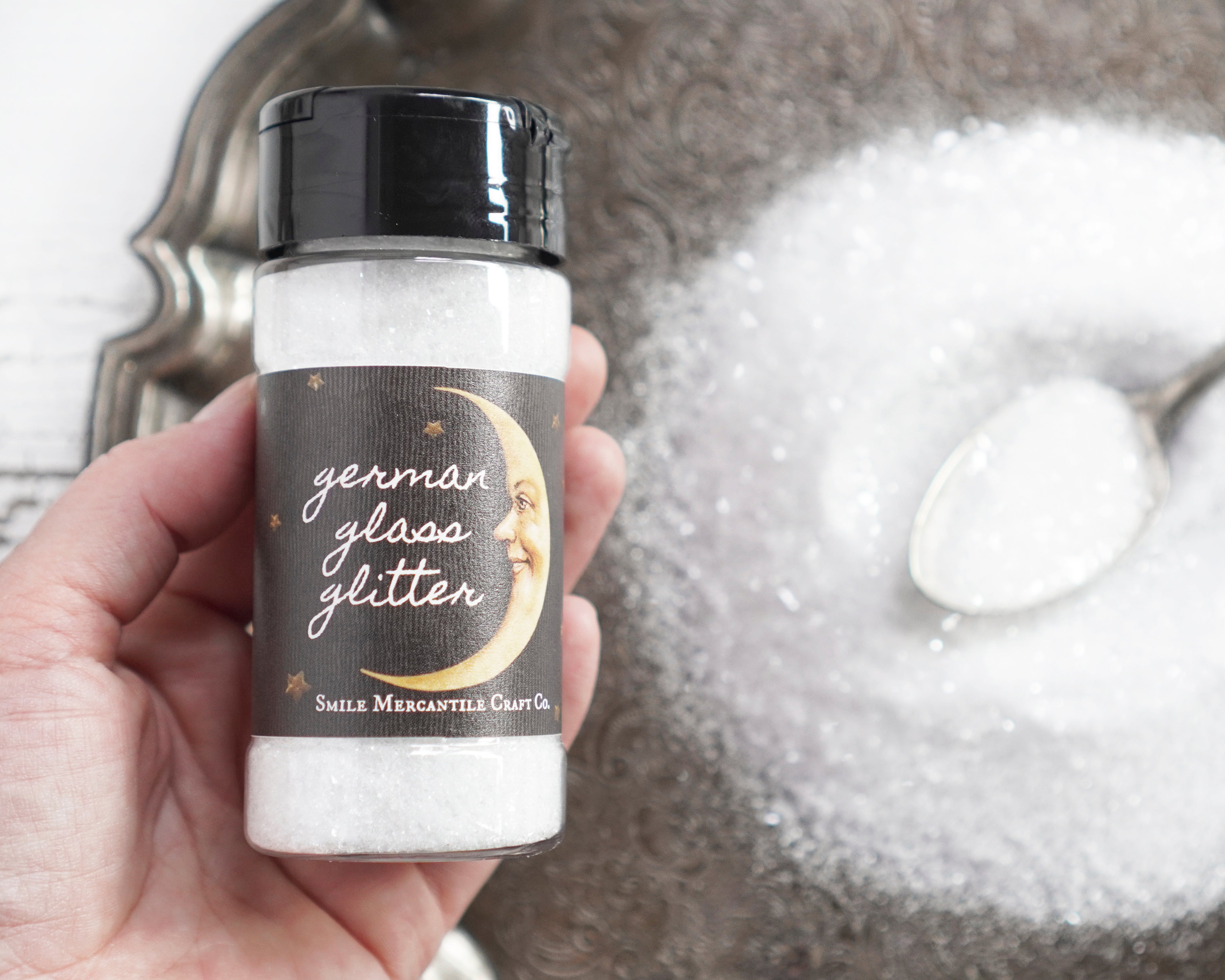 Clear German Glass Glitter, Mixed Grain