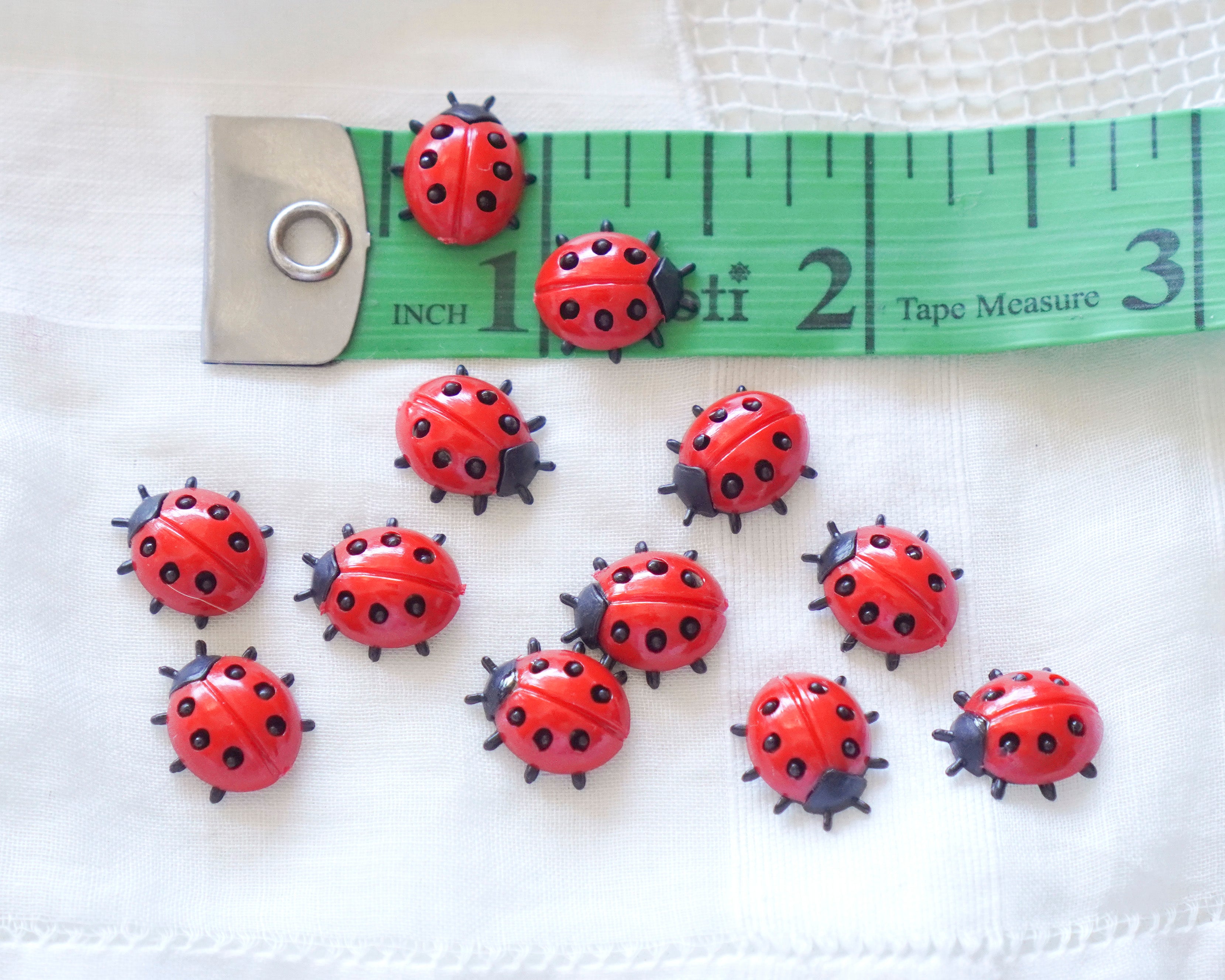 Small German Plastic Ladybugs for Crafts, 12 Pcs.