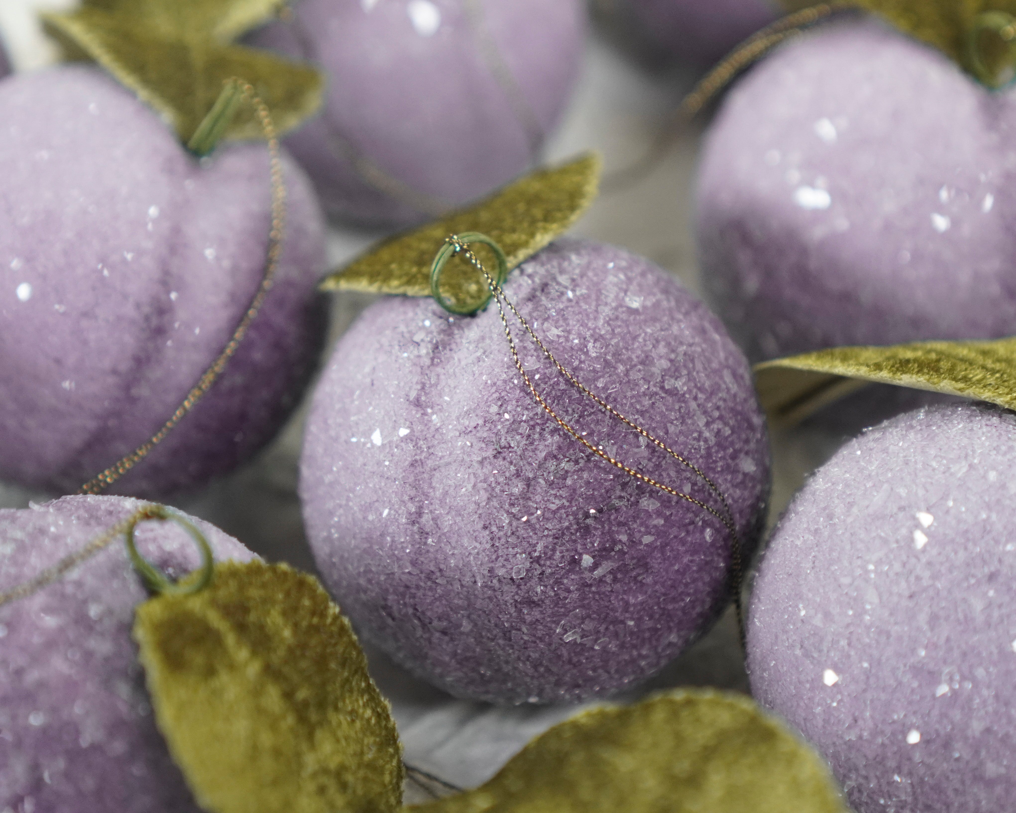 Lavender Spun Cotton Sugar Plum Christmas Ornament