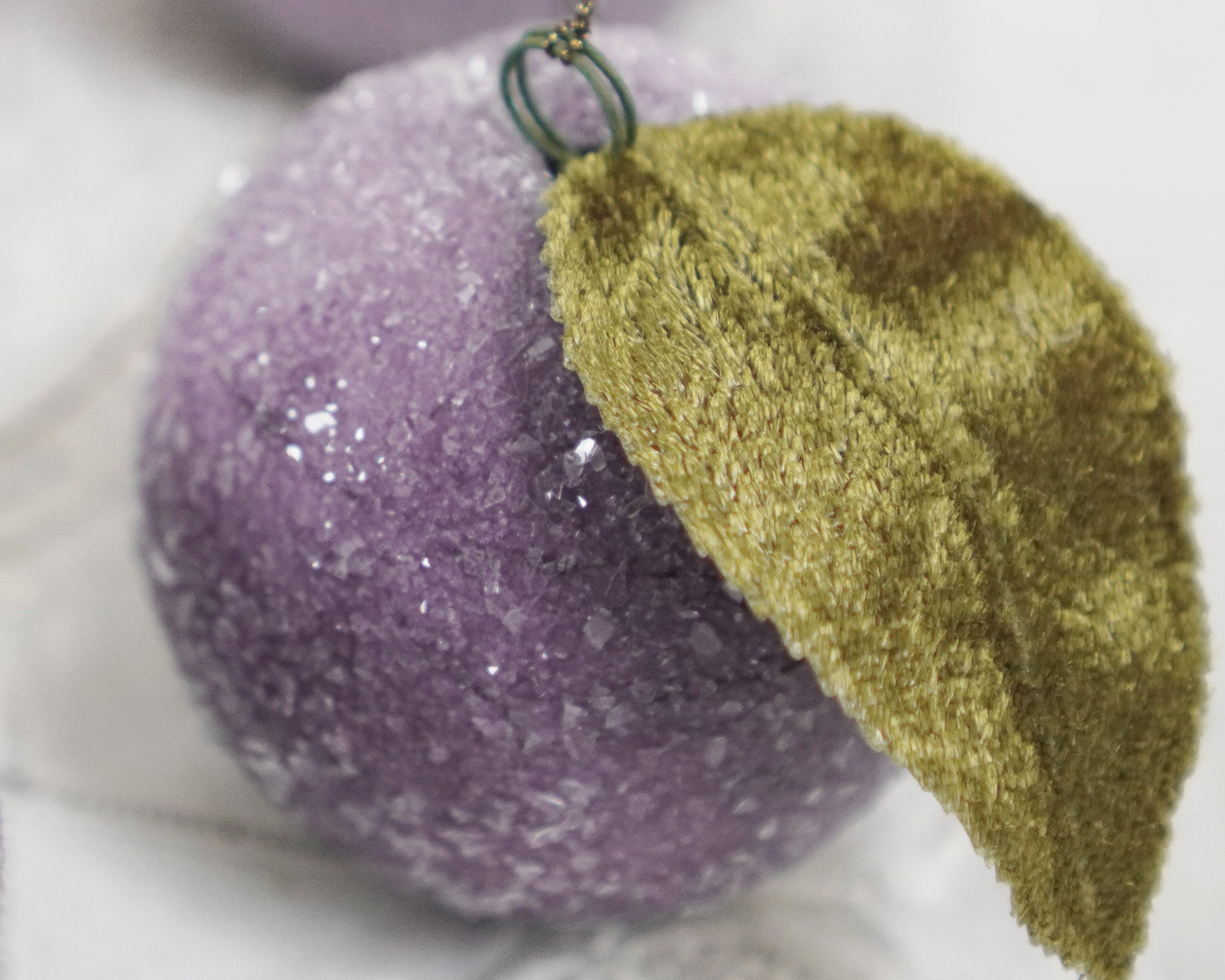 Lavender Spun Cotton Sugar Plum Christmas Ornament